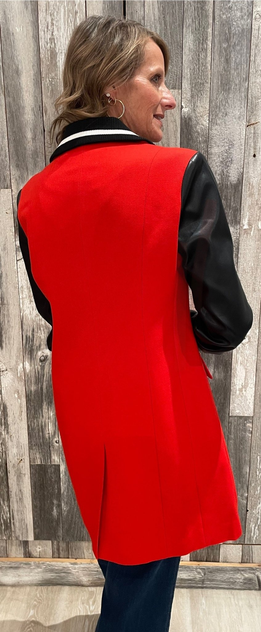 Vegan Leather Sleeve Varsity Jacket *Final Sale* - Mainstream Boutique