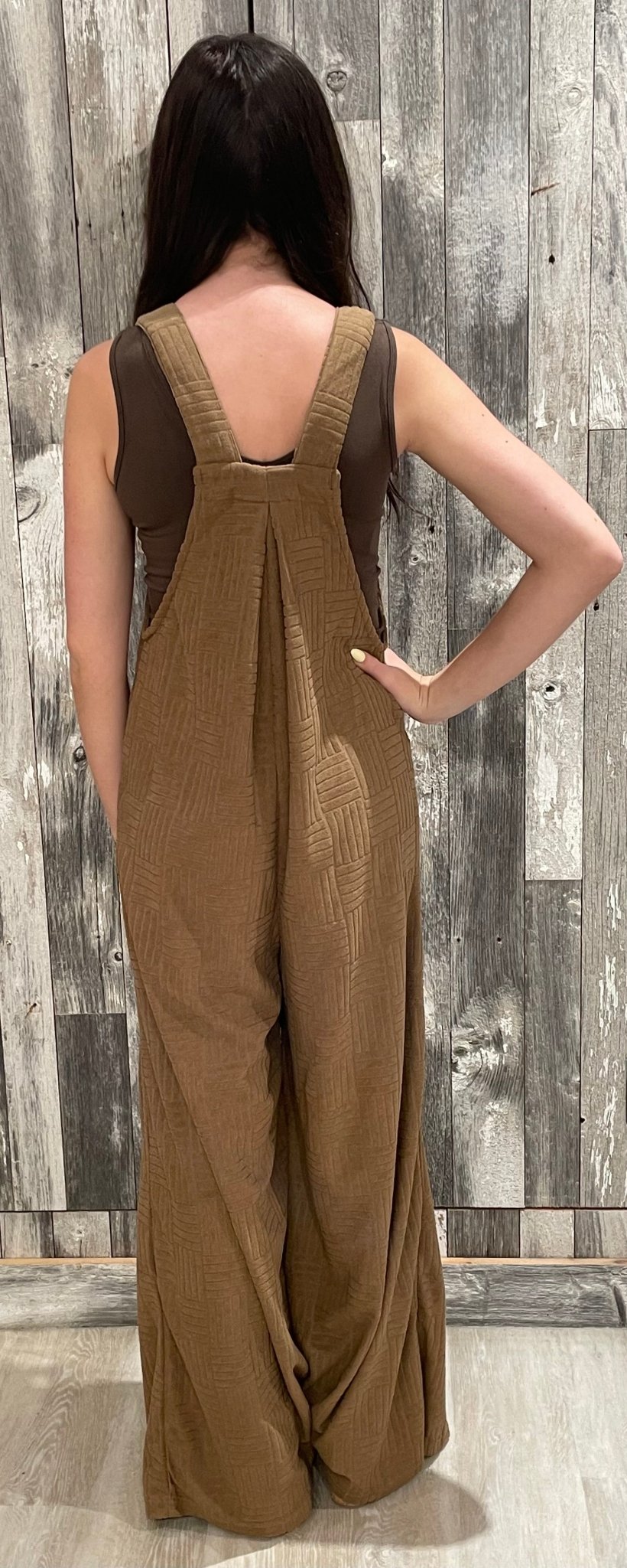 Textured Wide Leg Jumpsuit - Mainstream Boutique