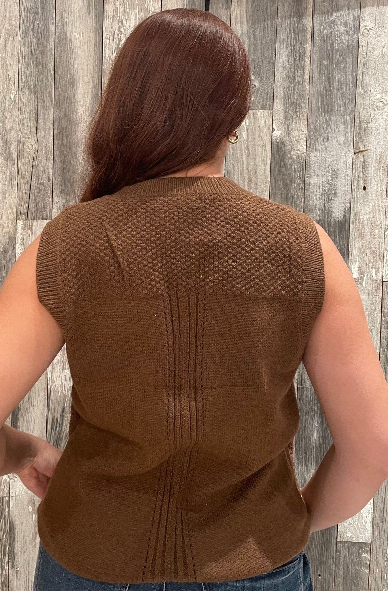 Cable Knit Slit Sweater Vest - Mainstream Boutique