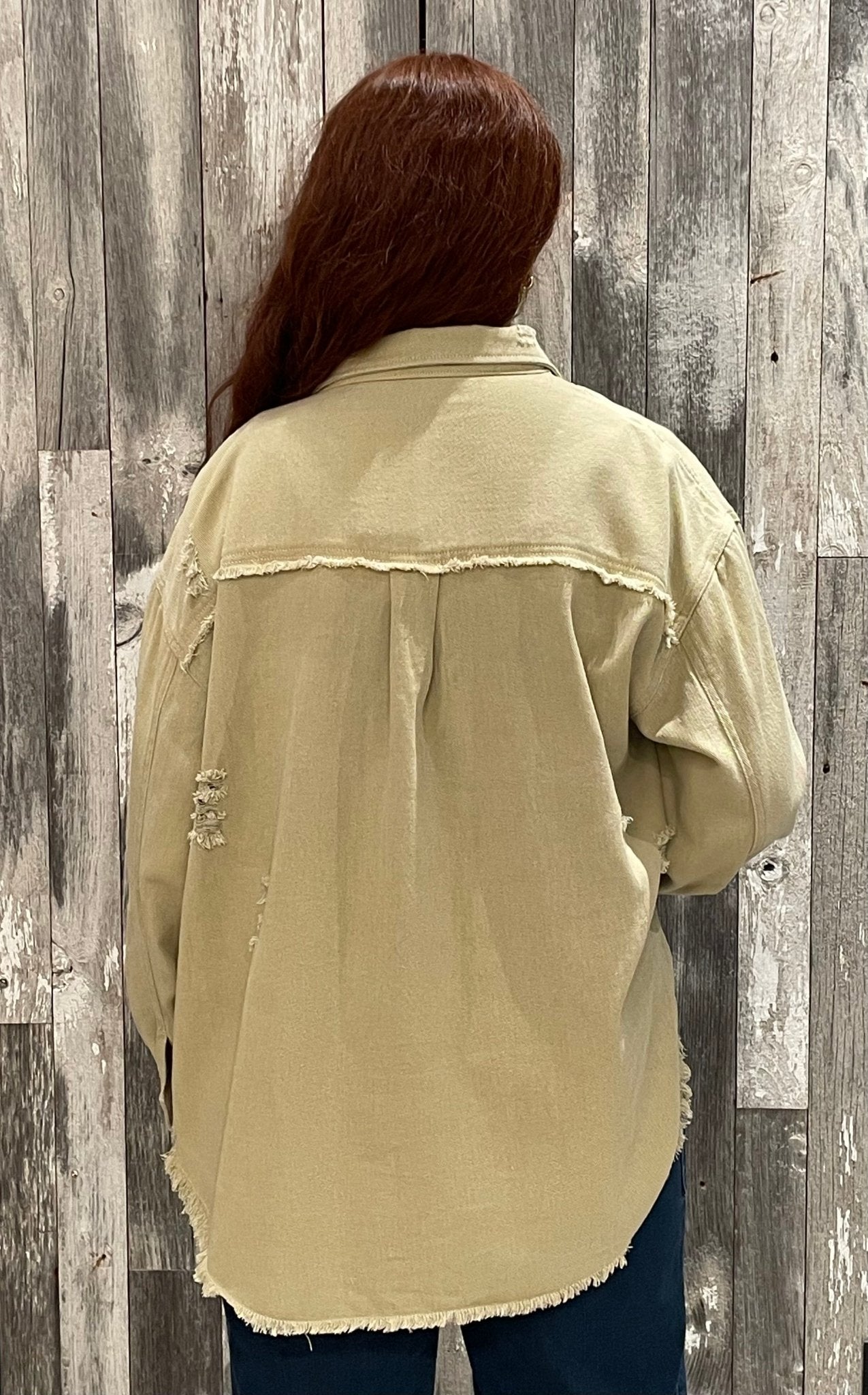Tattered Shacket - Mainstream Boutique