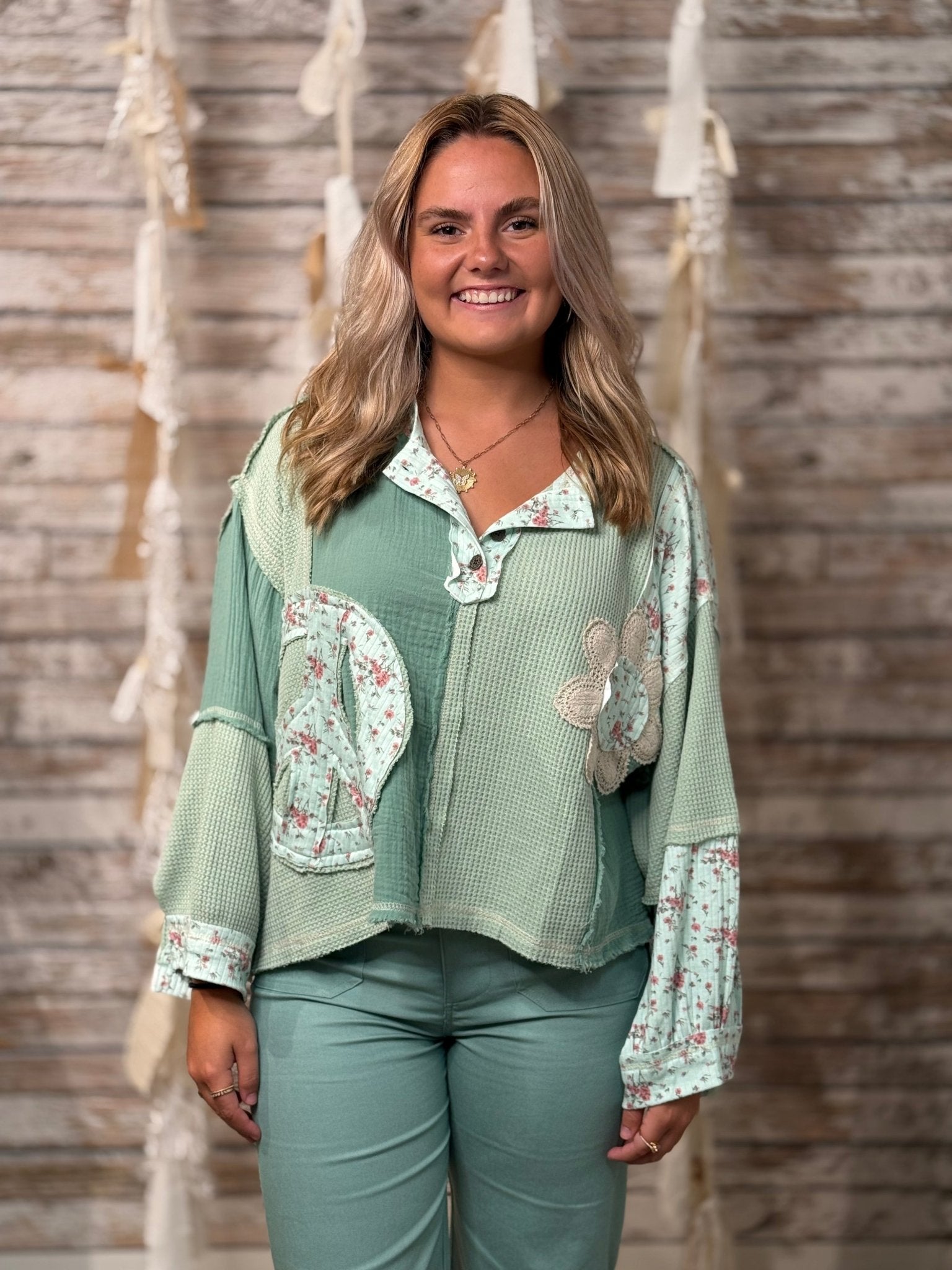 Peace & Patchwork Pullover - Mainstream Boutique