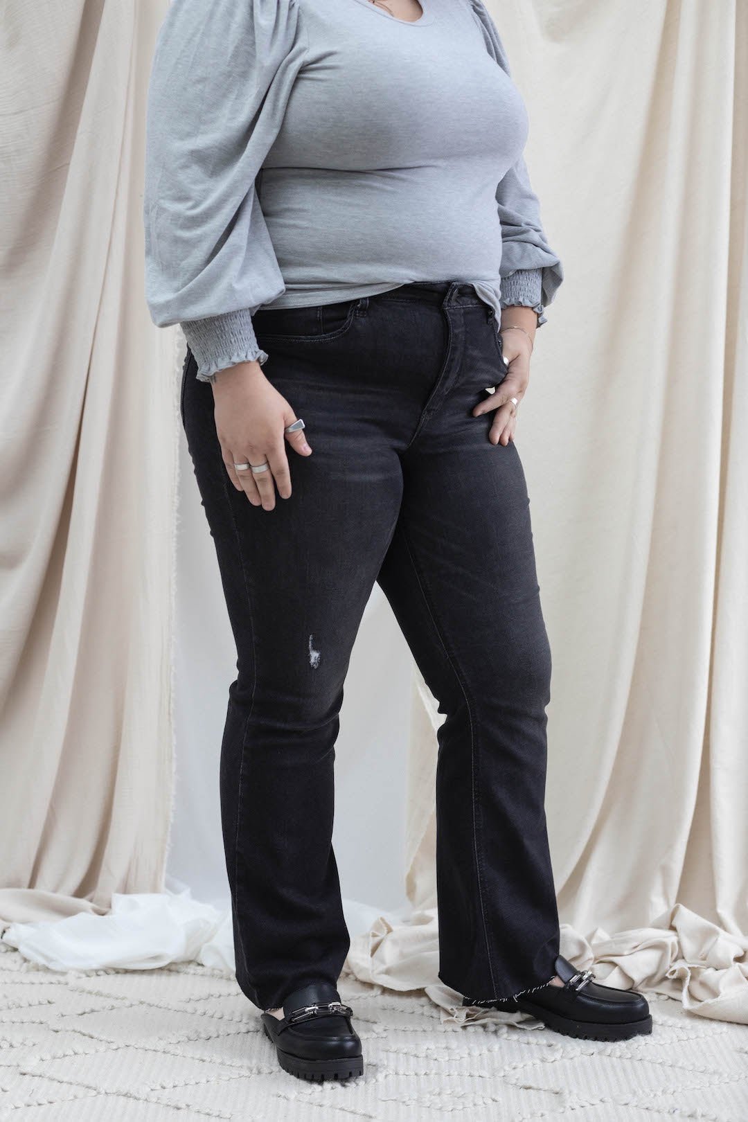 Black Vintage Boot With Raw Hem - Mainstream Boutique