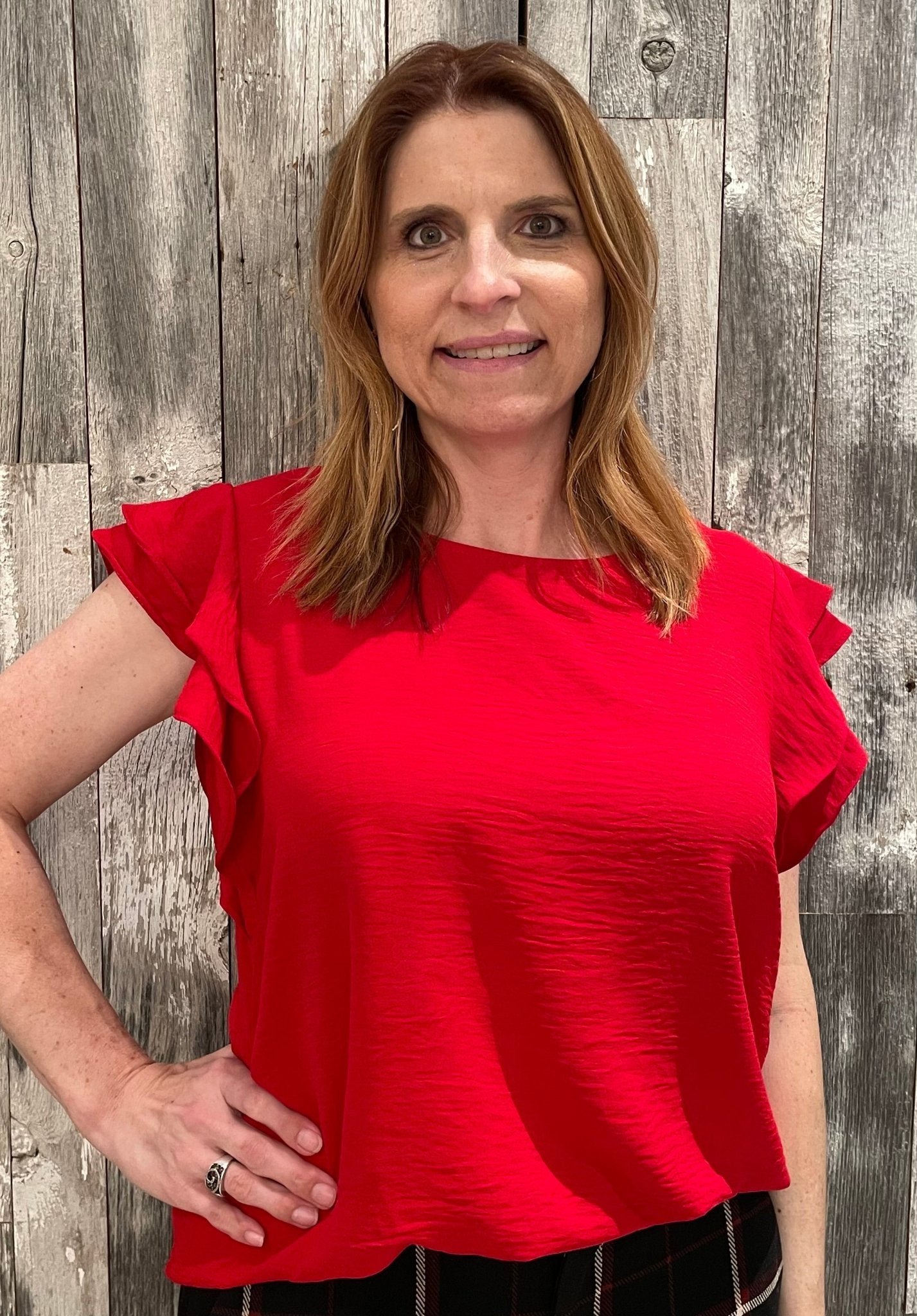 Top W/ Ruffled Sleeves - Mainstream Boutique