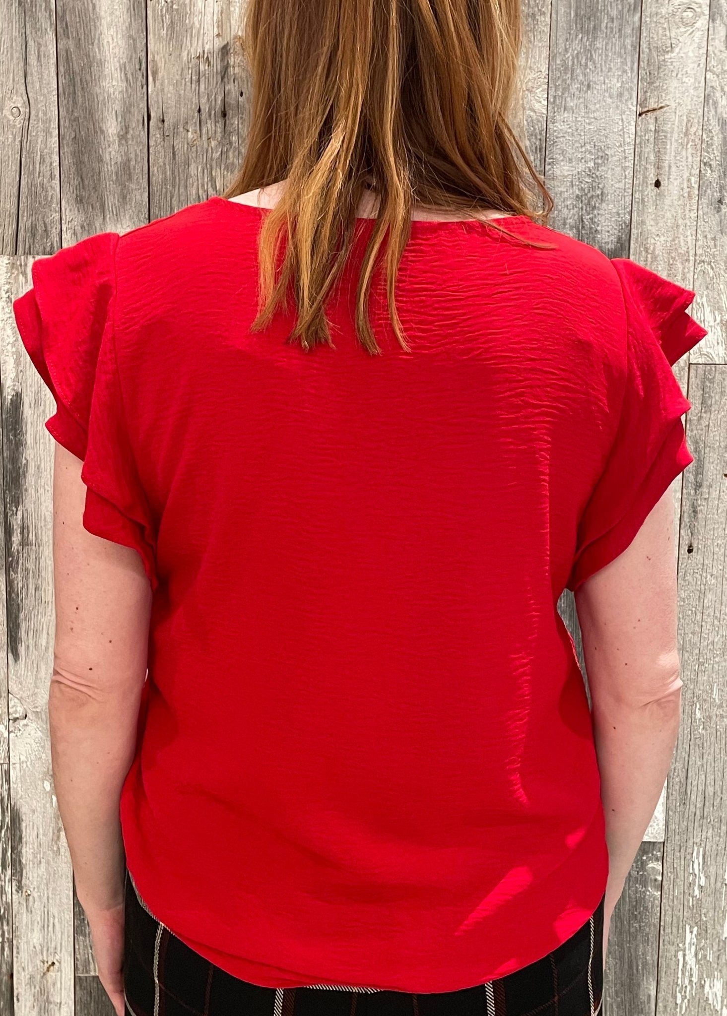 Top W/ Ruffled Sleeves - Mainstream Boutique