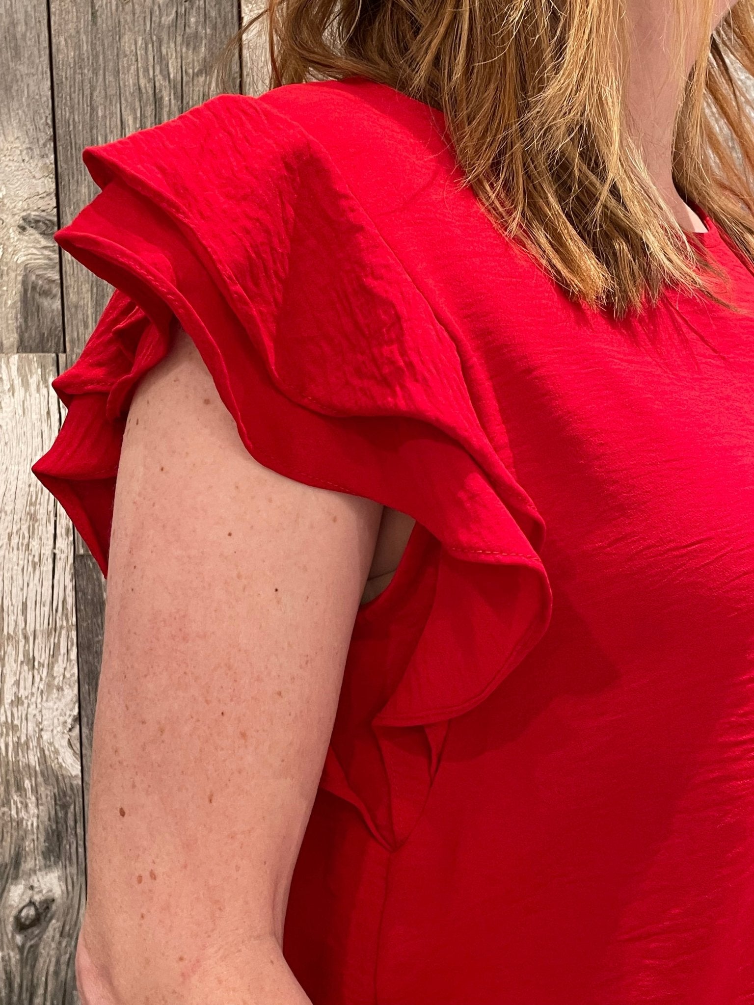 Top W/ Ruffled Sleeves - Mainstream Boutique
