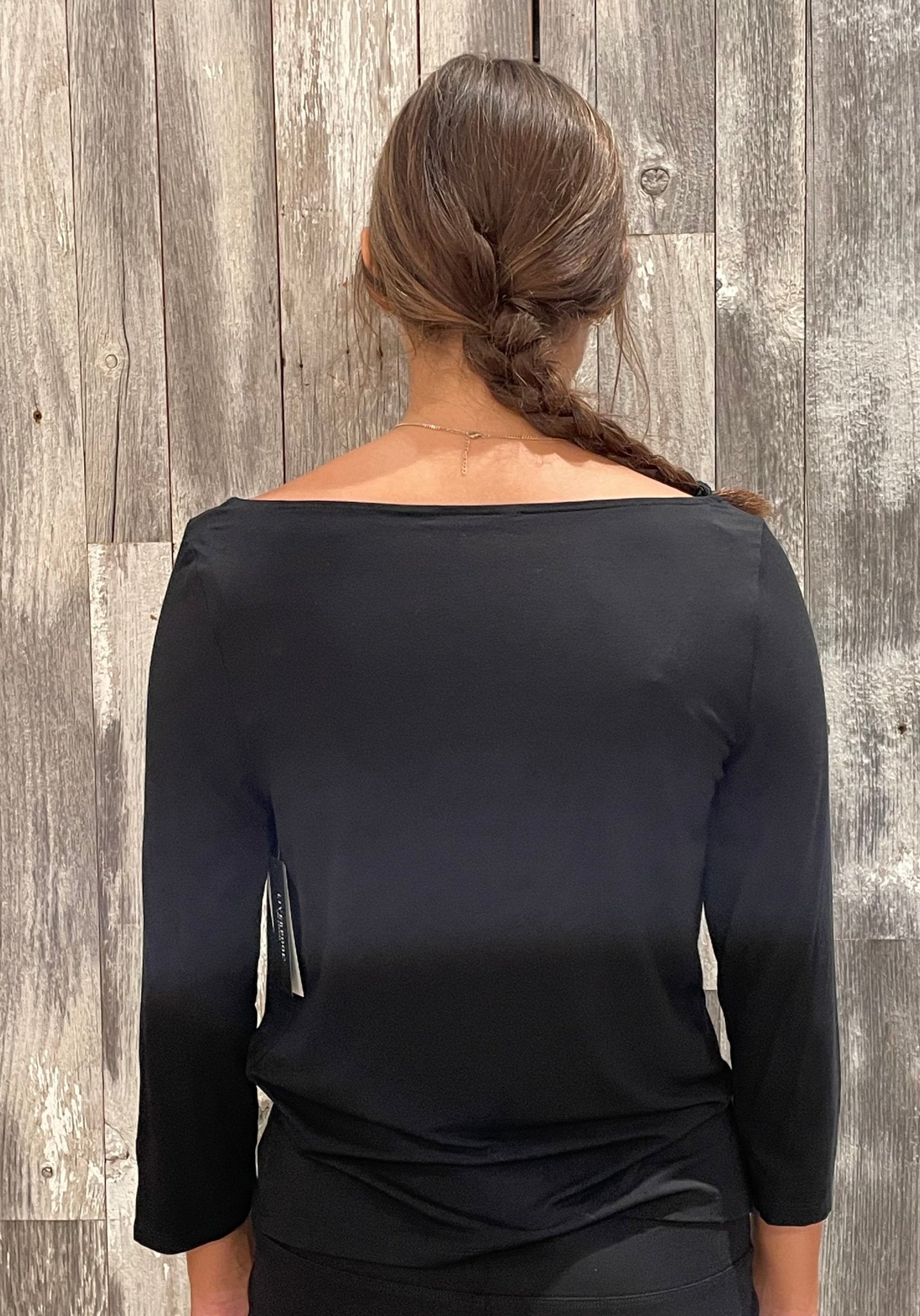 Liverpool 3/4 Sleeve Draped Neck Top - Mainstream Boutique