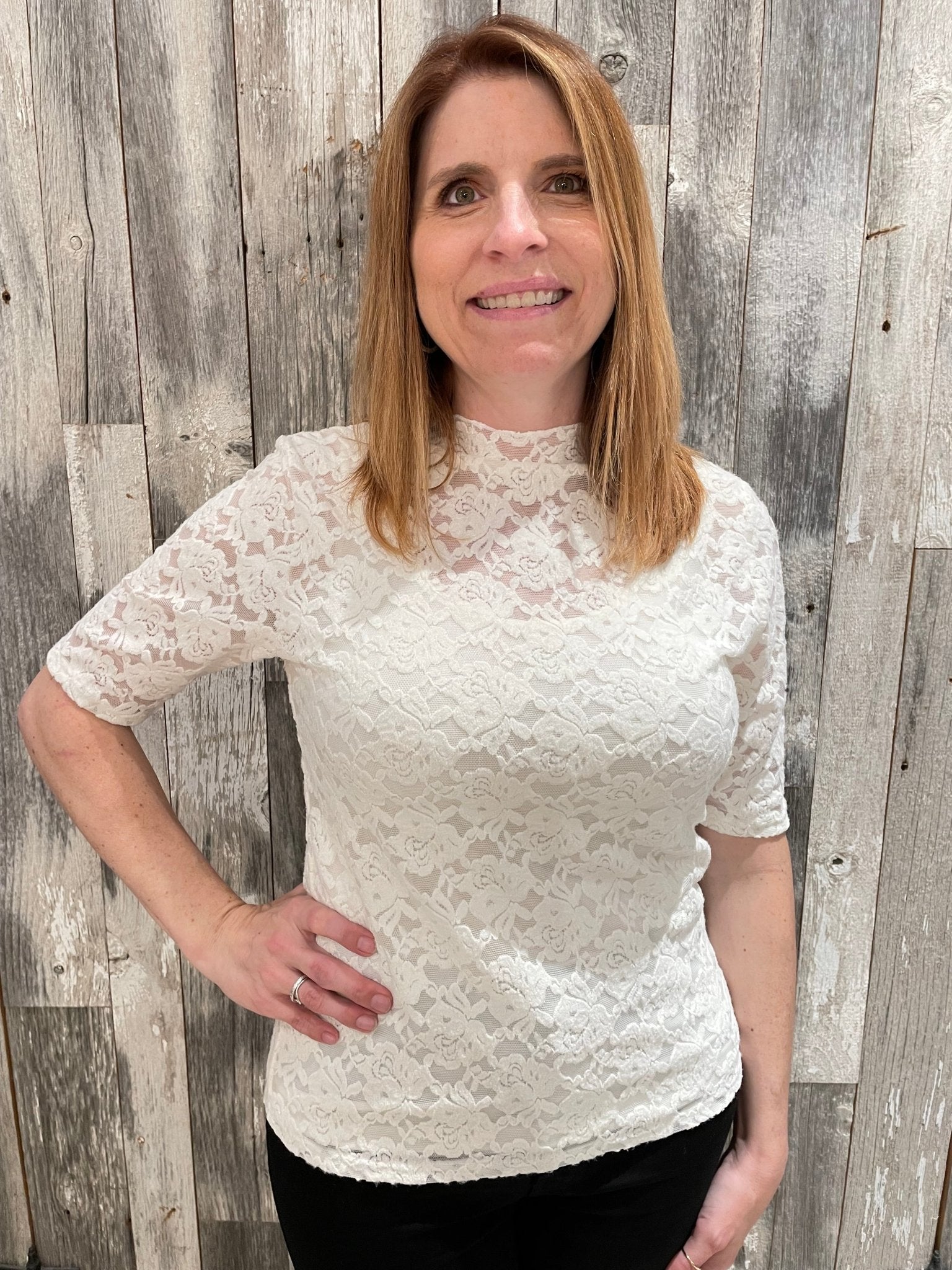Semi Sheer Lace Top - Mainstream Boutique