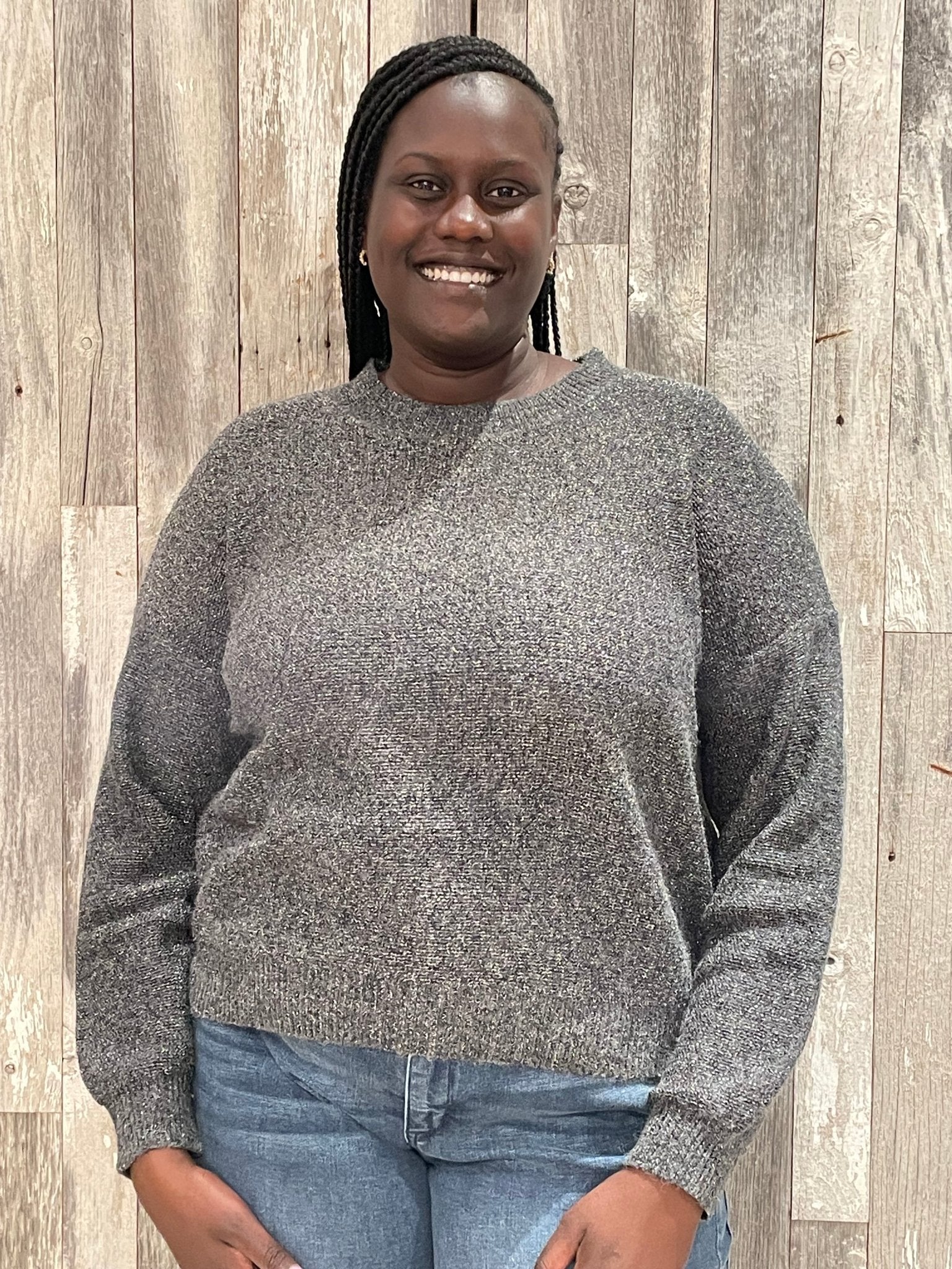 Sweatshirt Style Knit Sweater - Mainstream Boutique