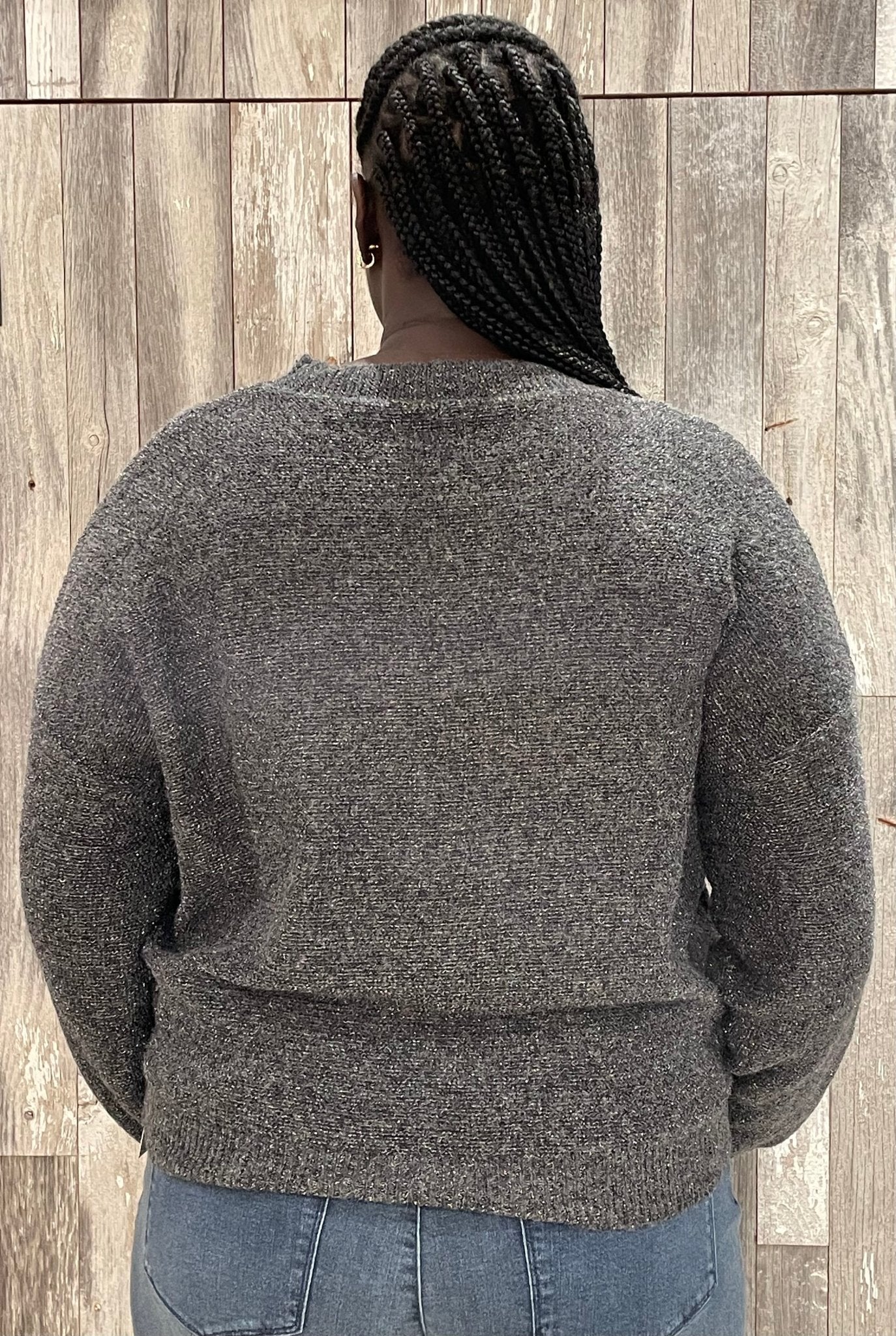 Sweatshirt Style Knit Sweater - Mainstream Boutique
