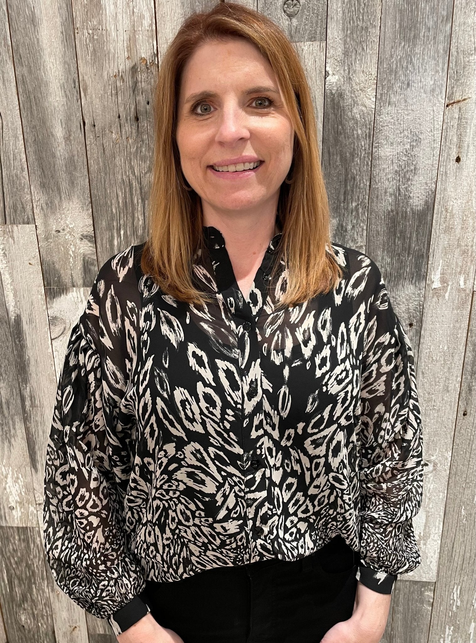 Flowy Animal Print Blouse - Mainstream Boutique