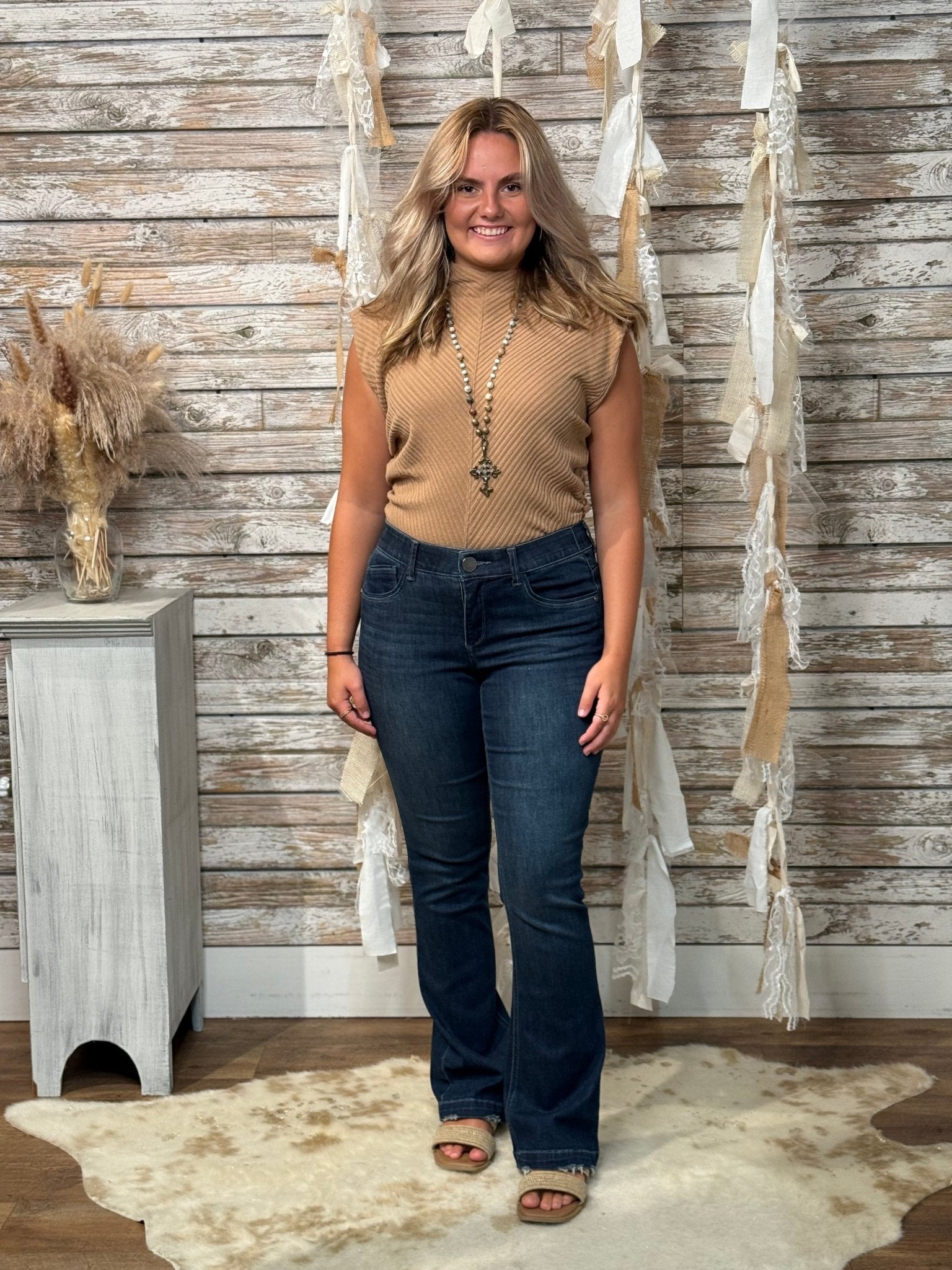 Mac And Me — Funnel Neck Side‑Rouch Top - Mainstream Boutique