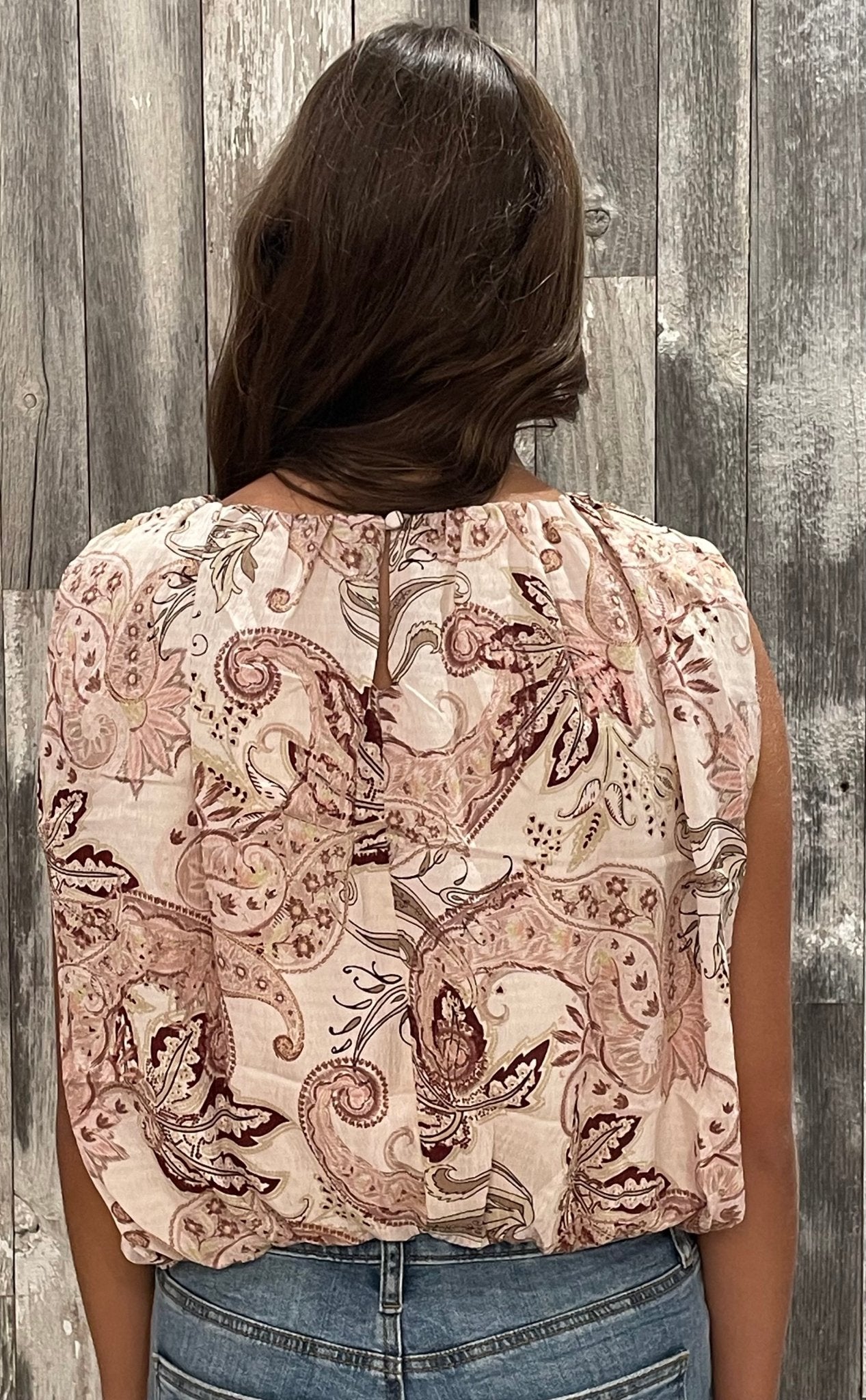 Paisley Printed Bubble Hem Tank - Mainstream Boutique