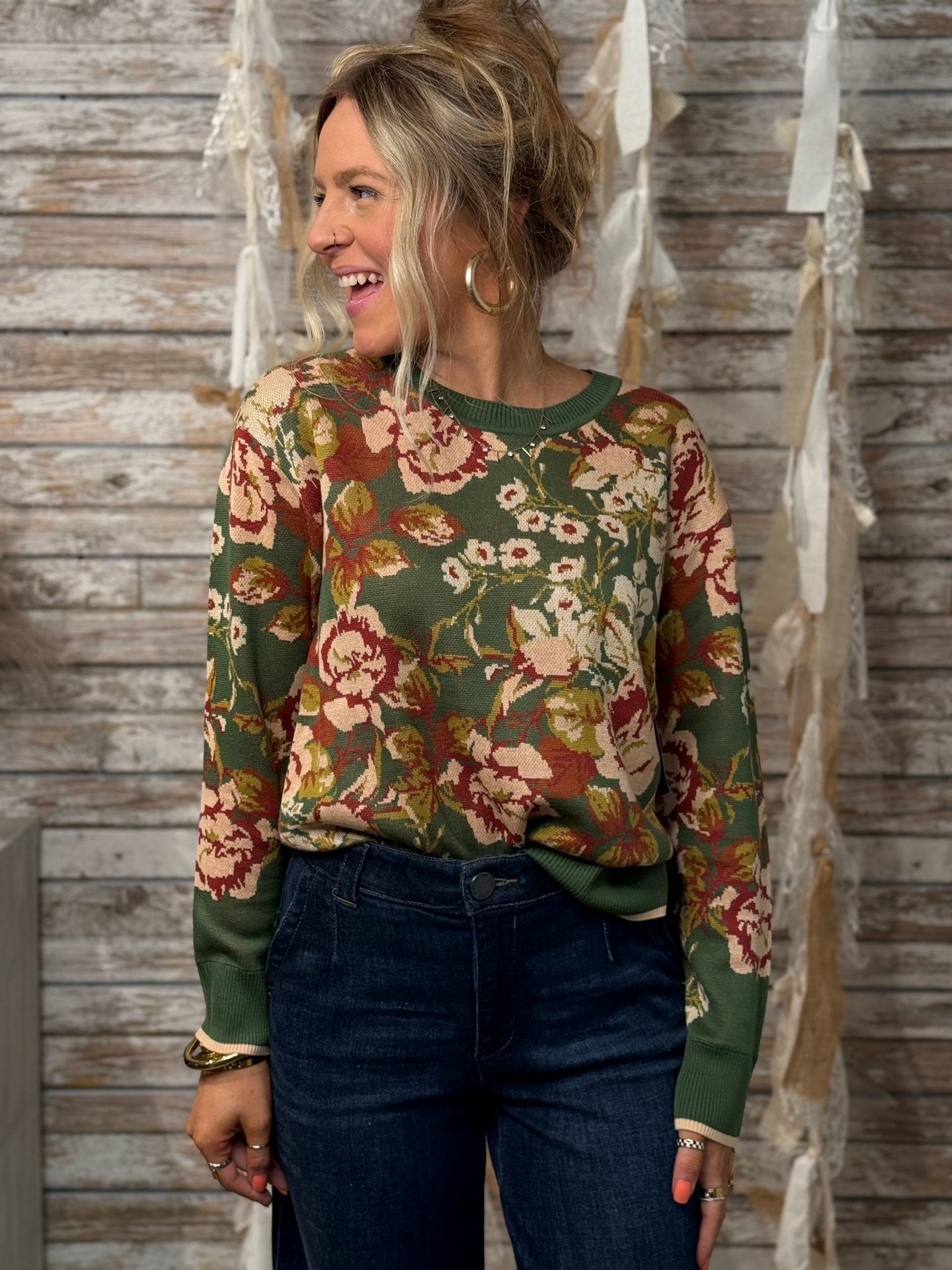 Botanical Bliss Sweater - Mainstream Boutique