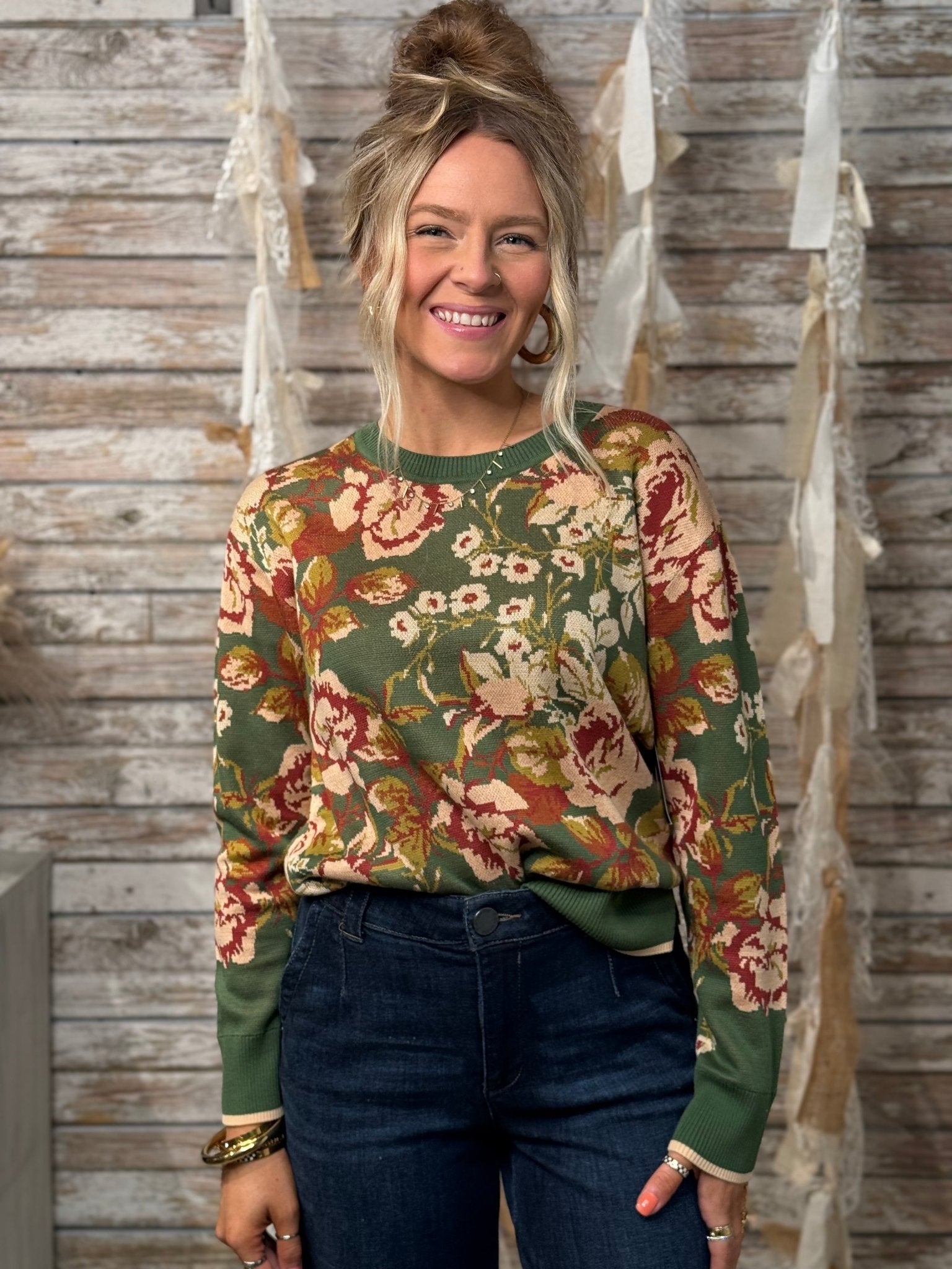 Botanical Bliss Sweater - Mainstream Boutique