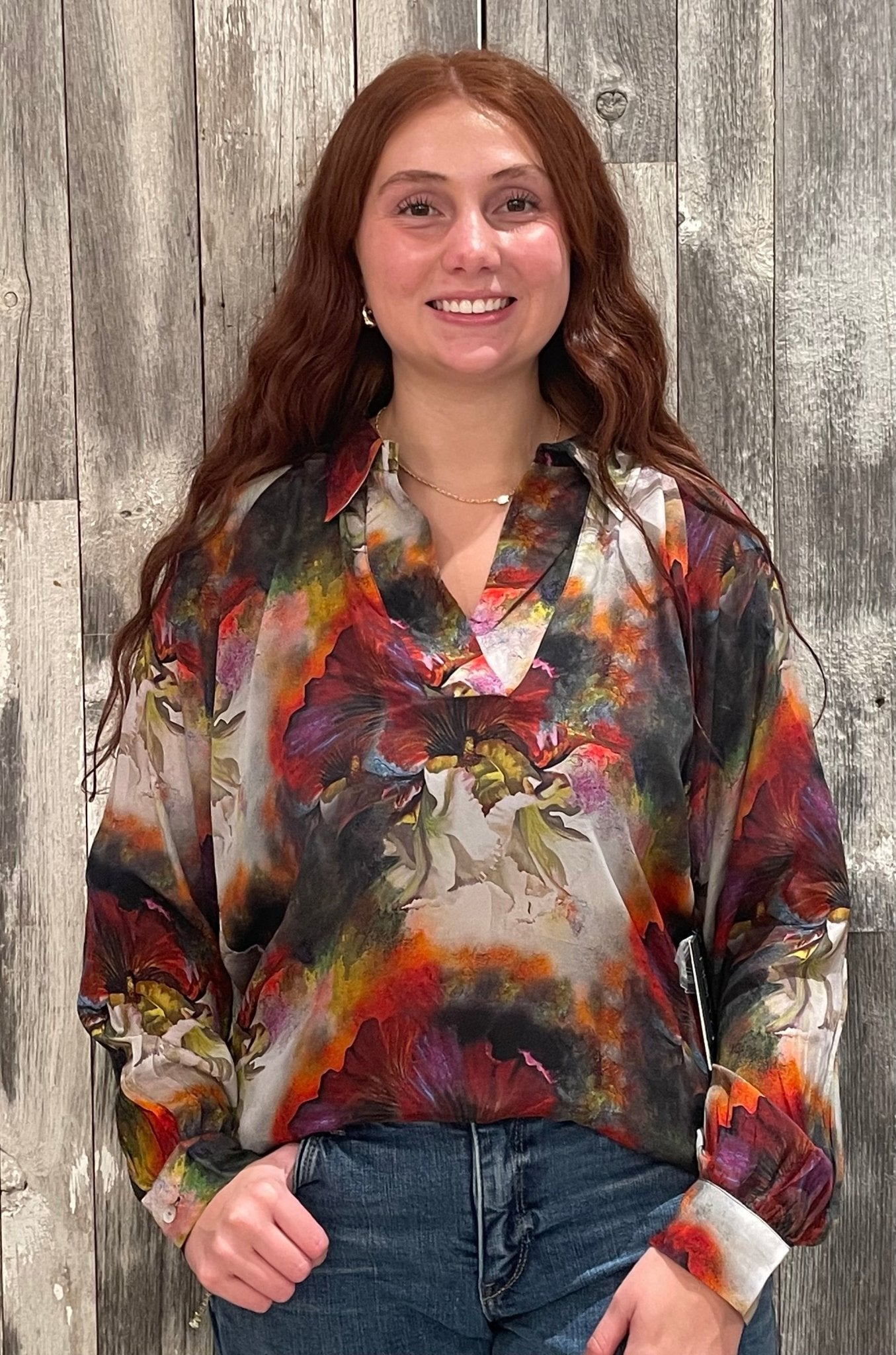 Half - Placket Blouse - Mainstream Boutique