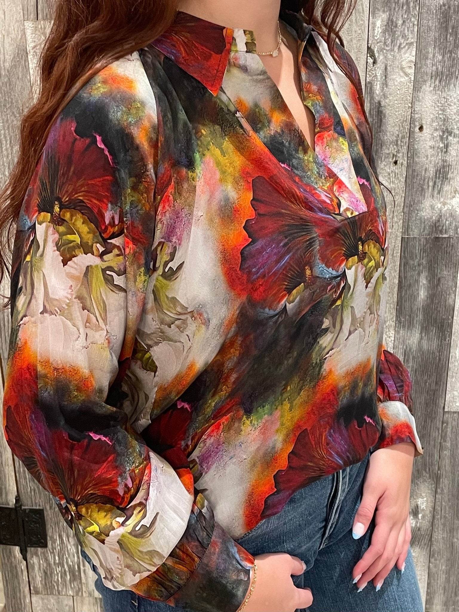 Half - Placket Blouse - Mainstream Boutique