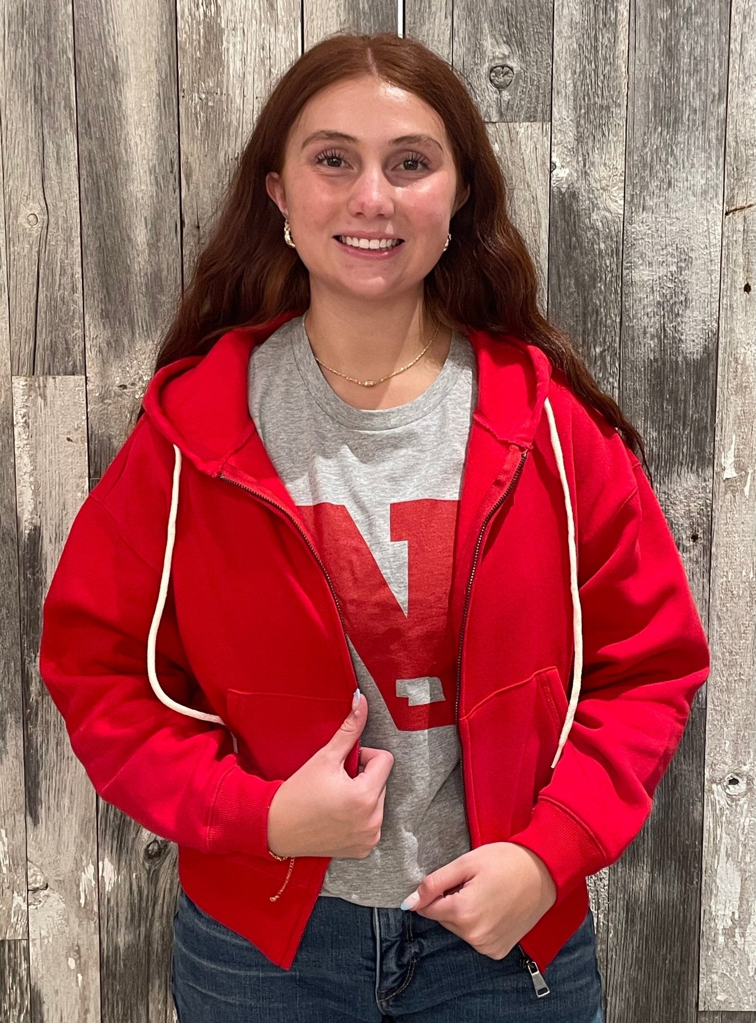 Fleece Cropped Zip - up Hoodie W Pockets - Mainstream Boutique