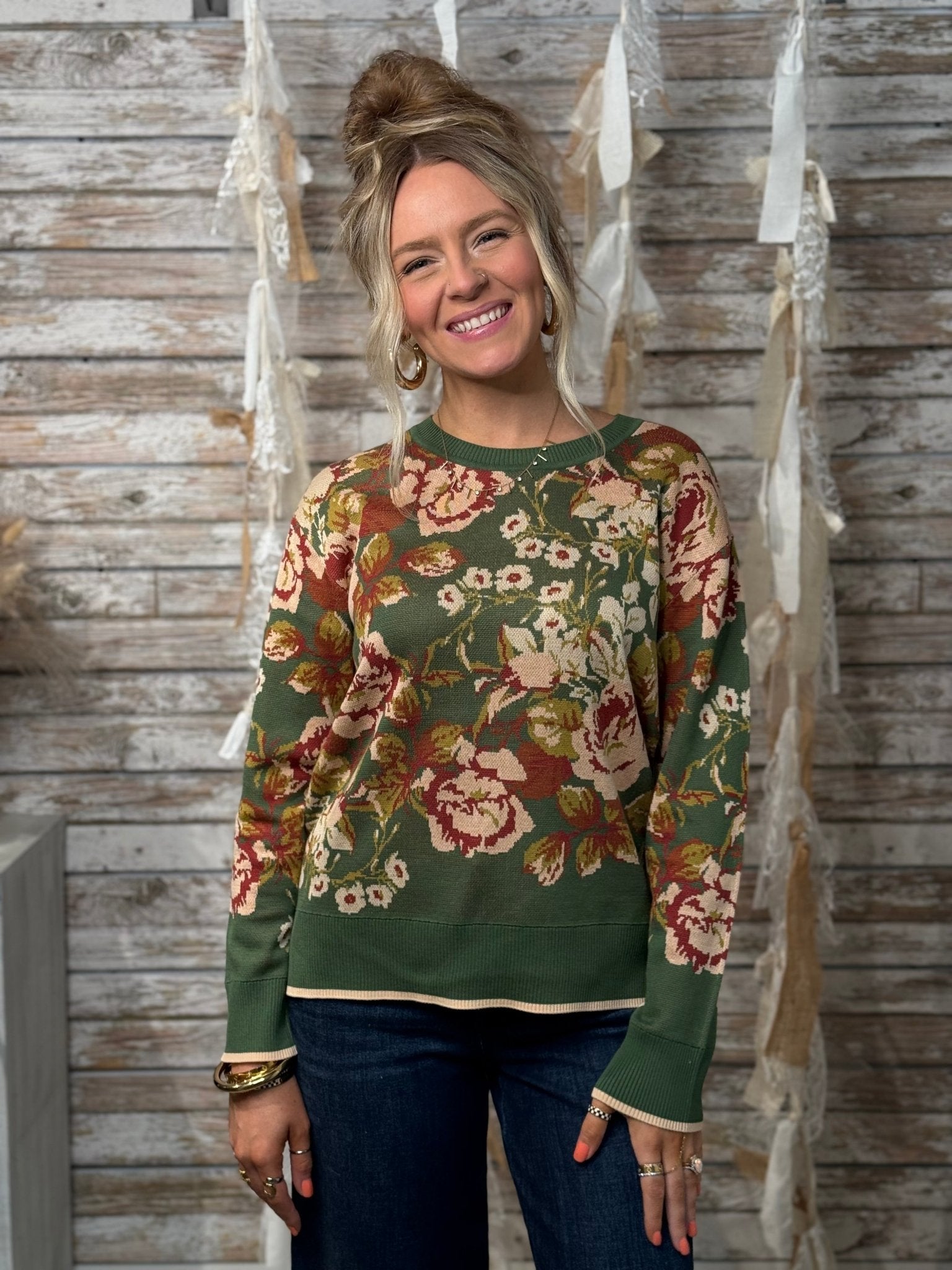 Botanical Bliss Sweater - Mainstream Boutique