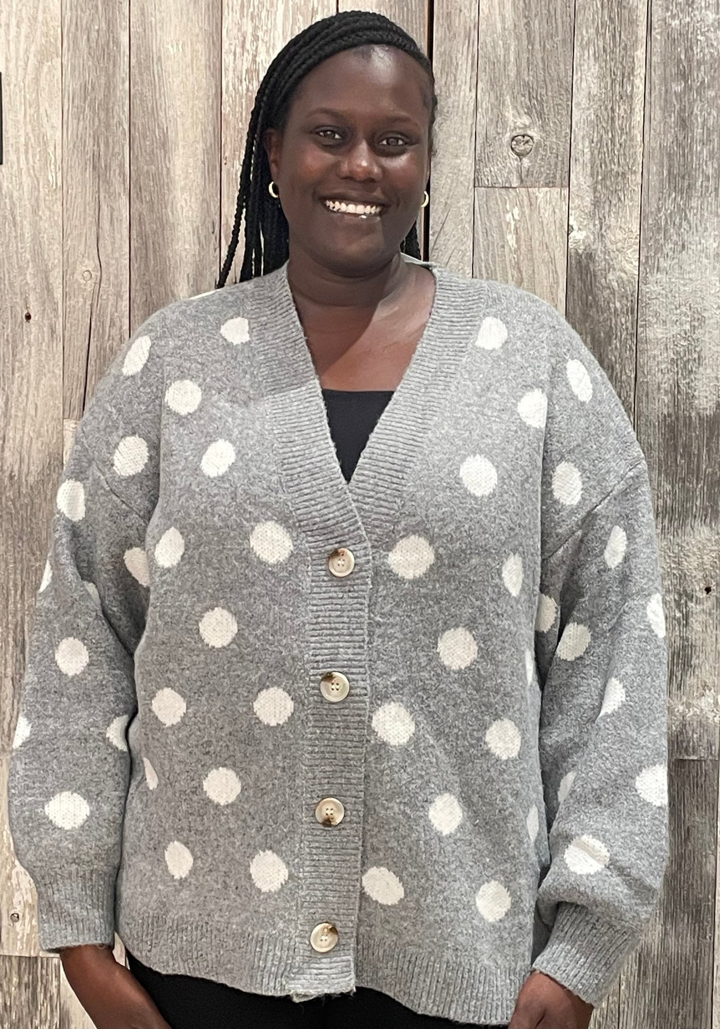 Polka Dot Classic Cardigan - Mainstream Boutique