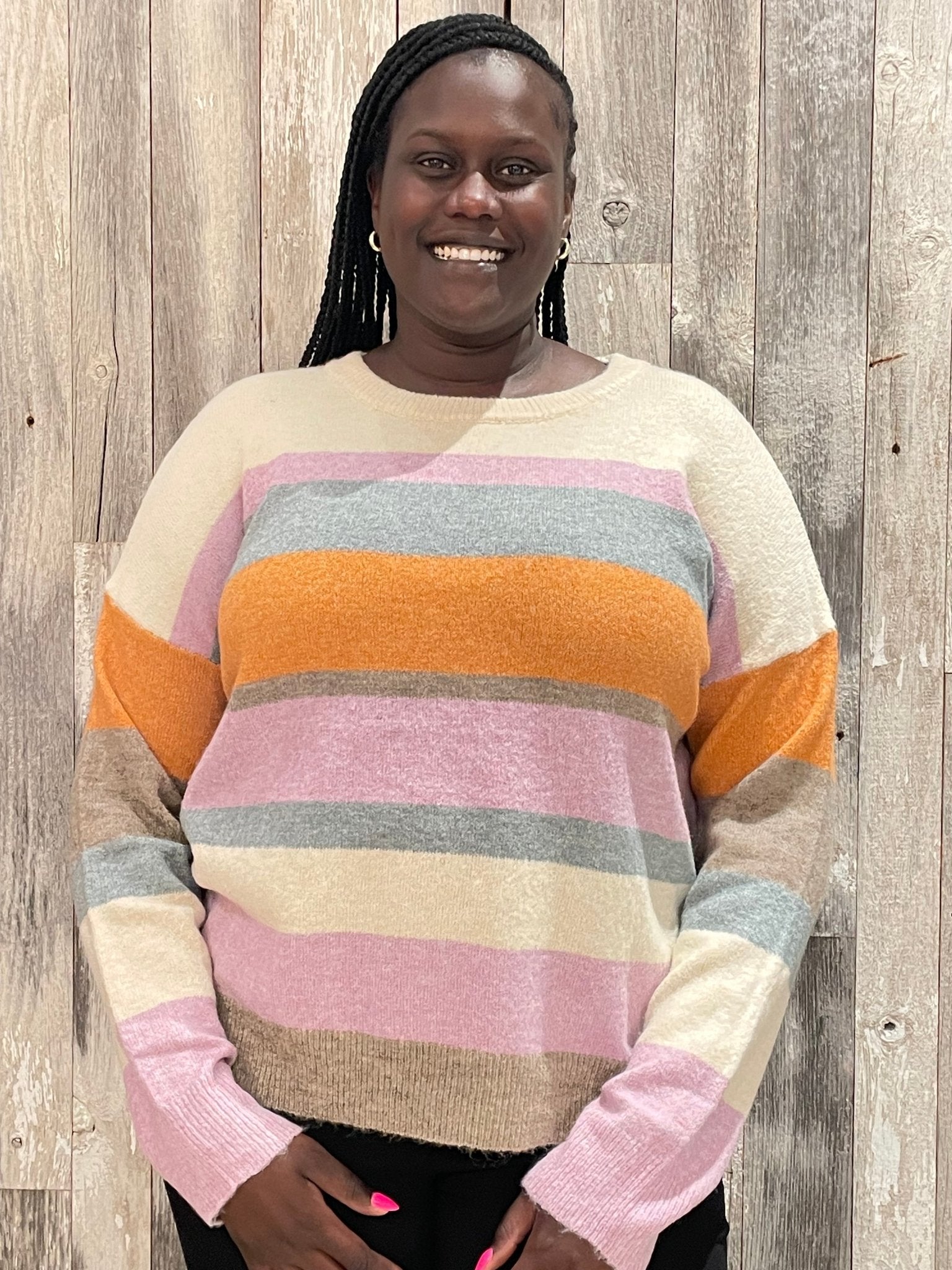 Multi Stripe Everyday Sweater - Mainstream Boutique