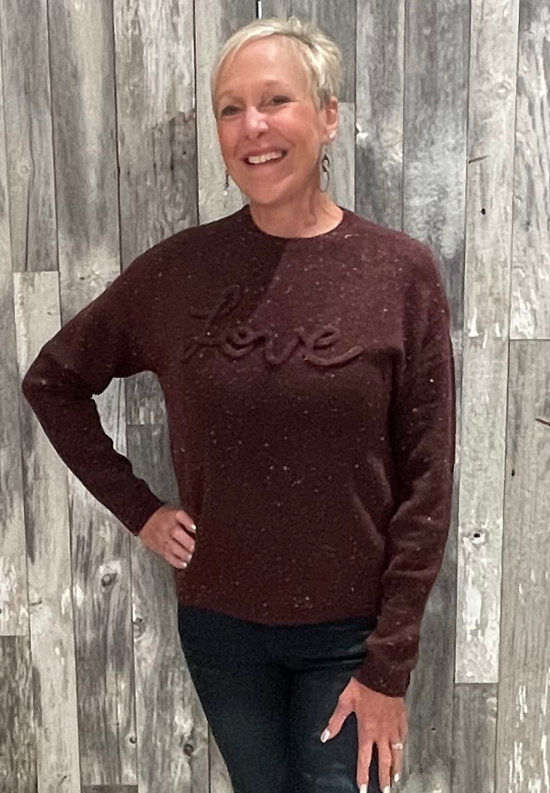 Charlie B Crew Neck Love Sweater - Mainstream Boutique