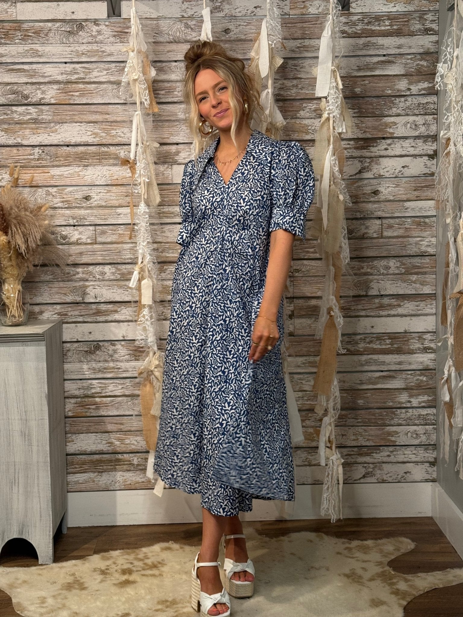 Bluebell Vine Cotton Midi - Mainstream Boutique