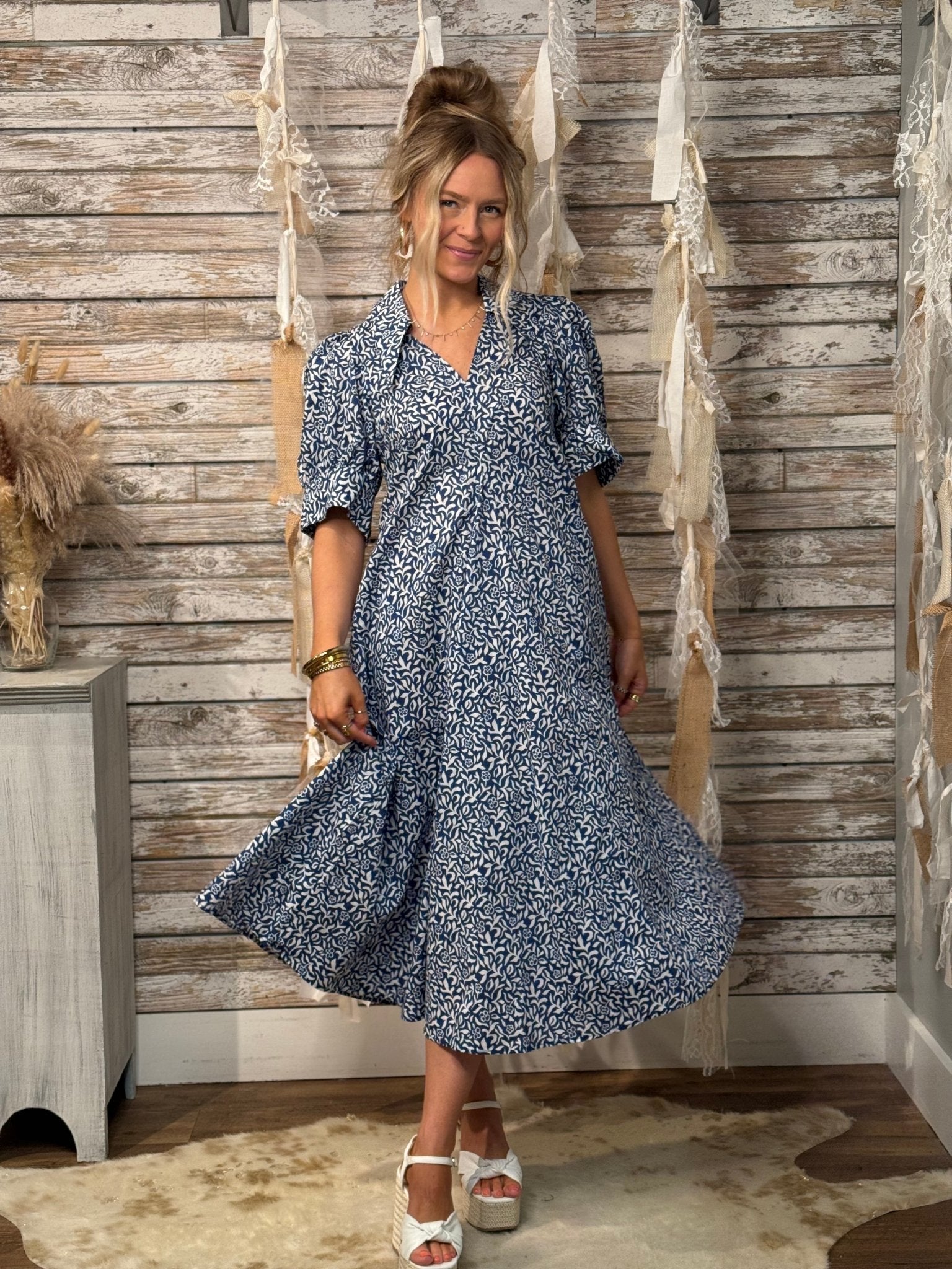 Bluebell Vine Cotton Midi - Mainstream Boutique