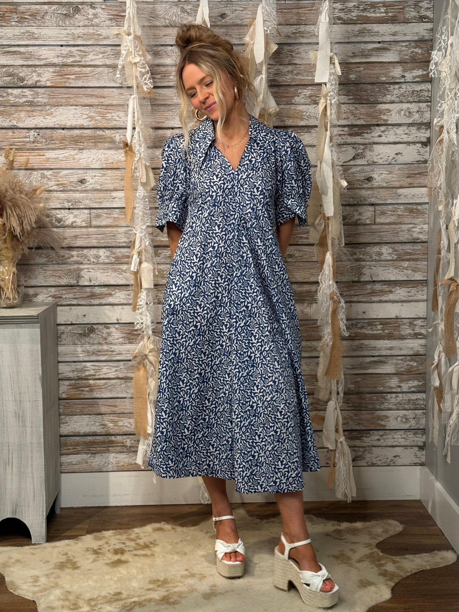 Bluebell Vine Cotton Midi - Mainstream Boutique