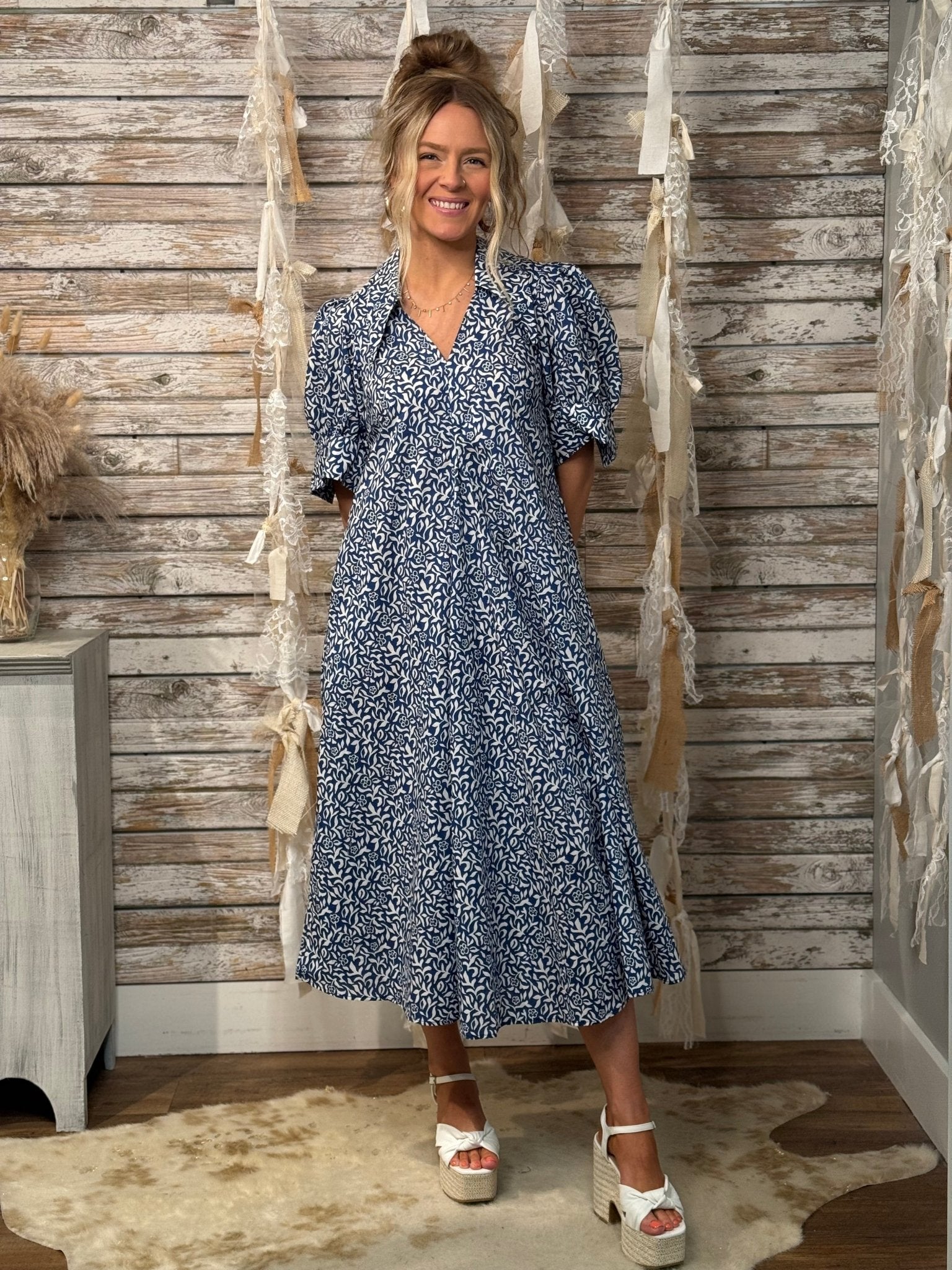 Bluebell Vine Cotton Midi - Mainstream Boutique