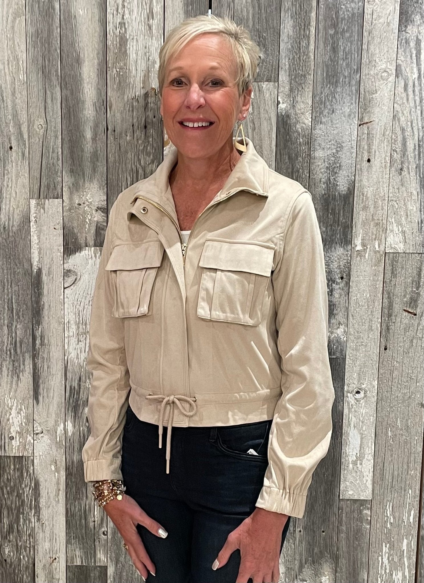 Utility Pocket Drawstring Jacket - Mainstream Boutique