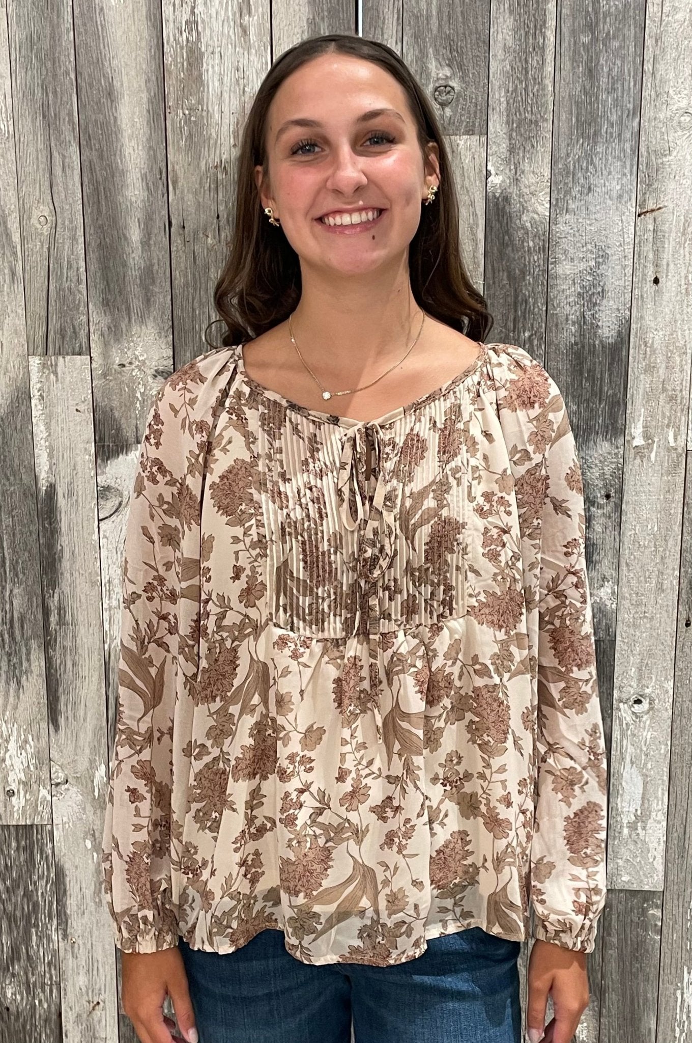 Long Sleeve Floral Boho Blouse - Mainstream Boutique