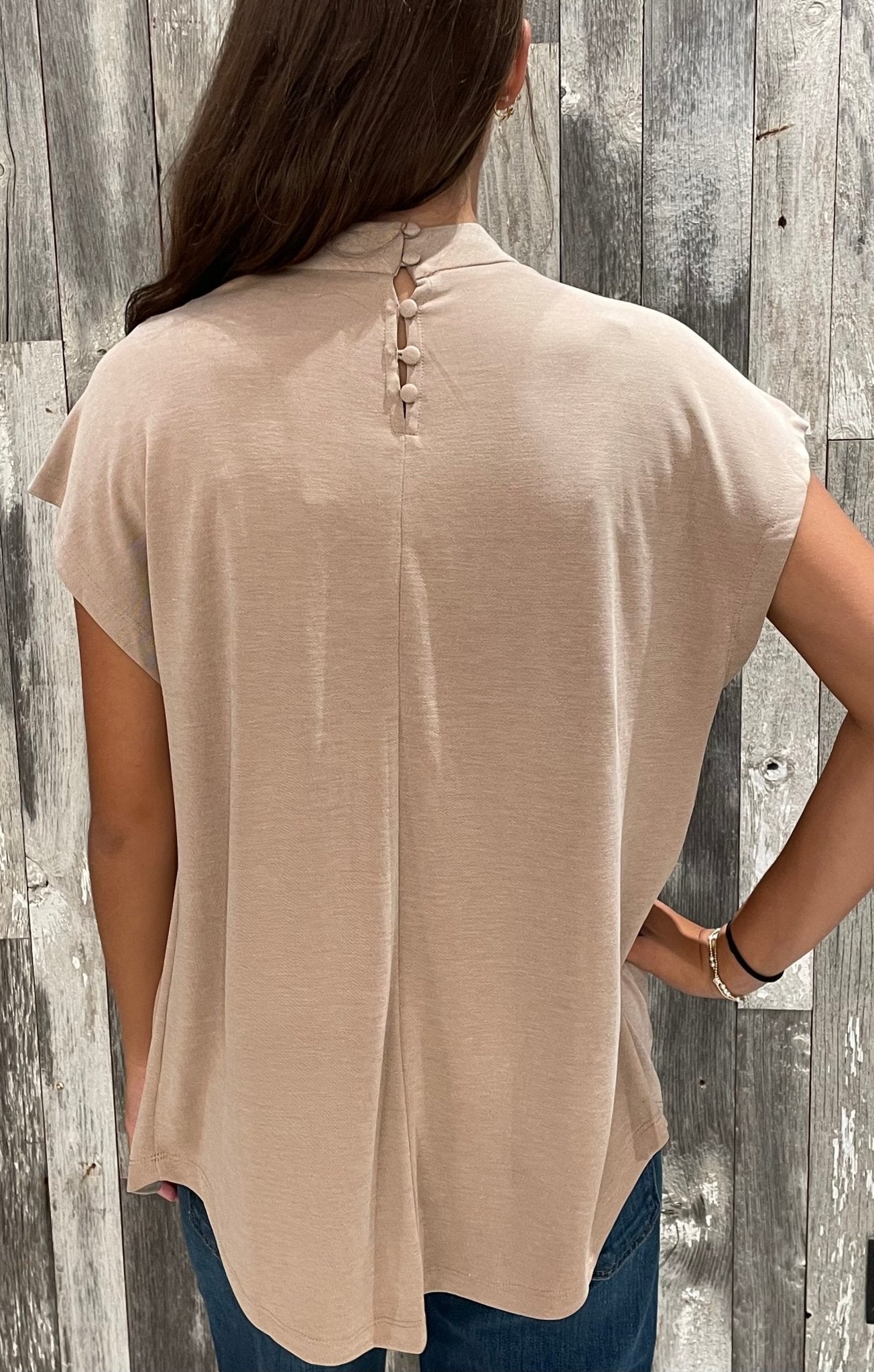Draped Shoulder Dolman Cupro Top - Mainstream Boutique