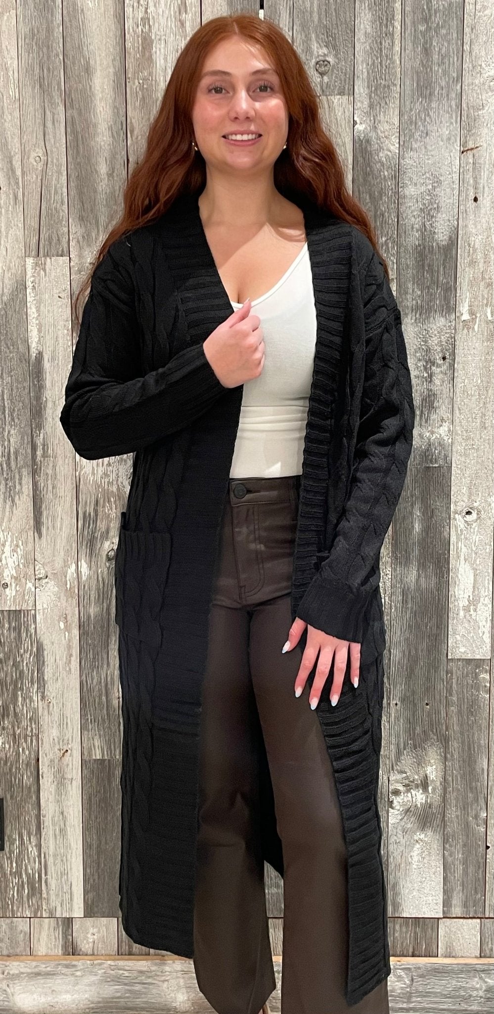 Cable Knit Sweater Cardigan With Pockets - Mainstream Boutique