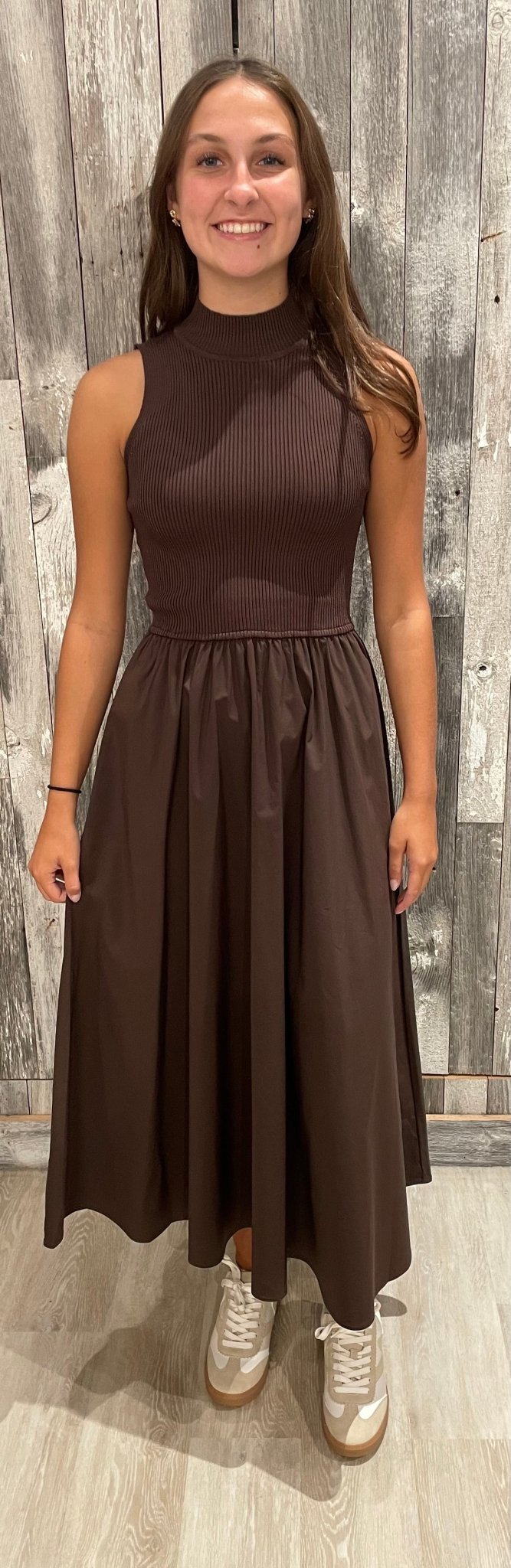 Maxi Mock Neck Sleeveless Dress - Mainstream Boutique