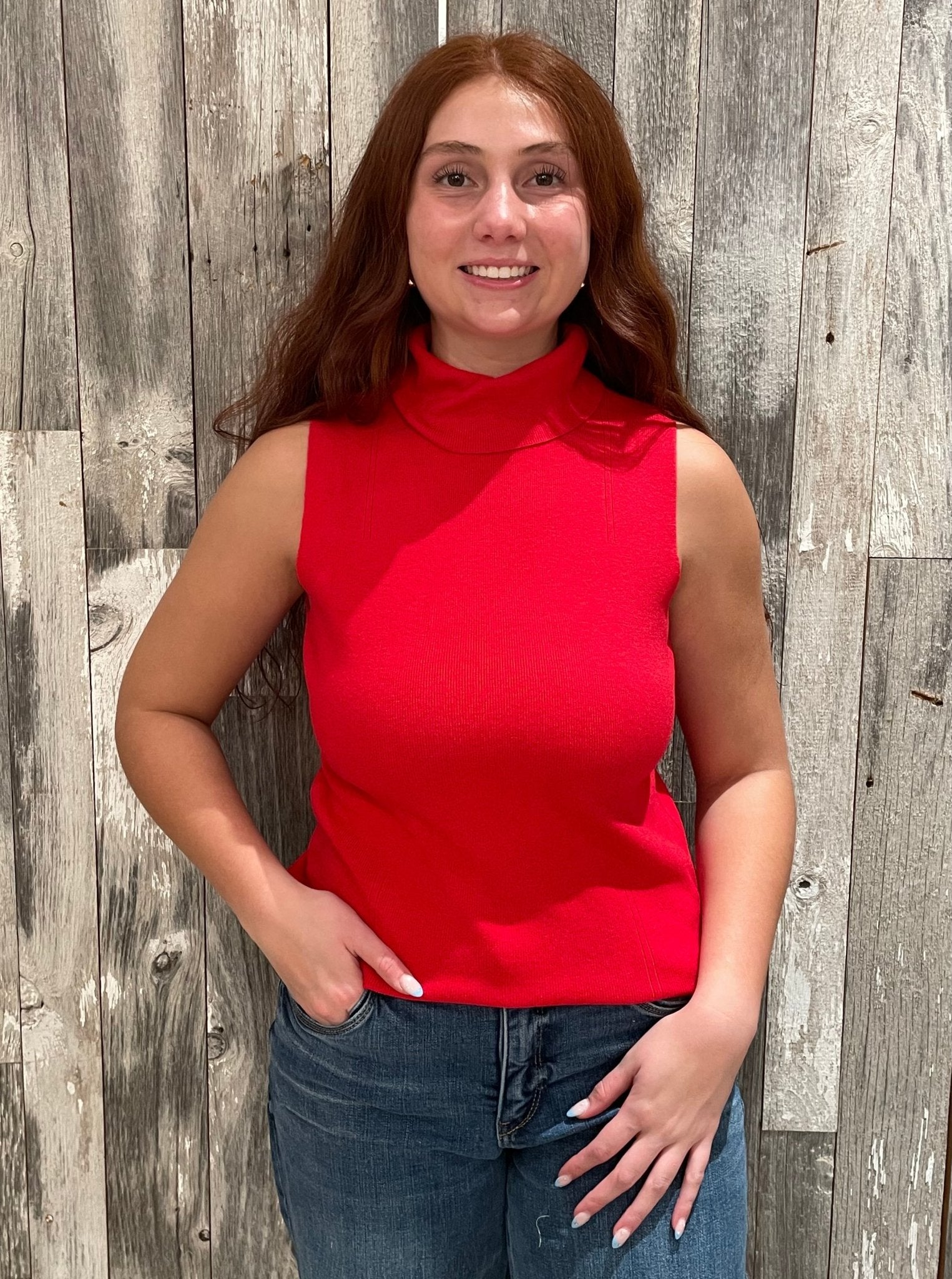 Sleeveless Turtle Neck Sweater - Mainstream Boutique