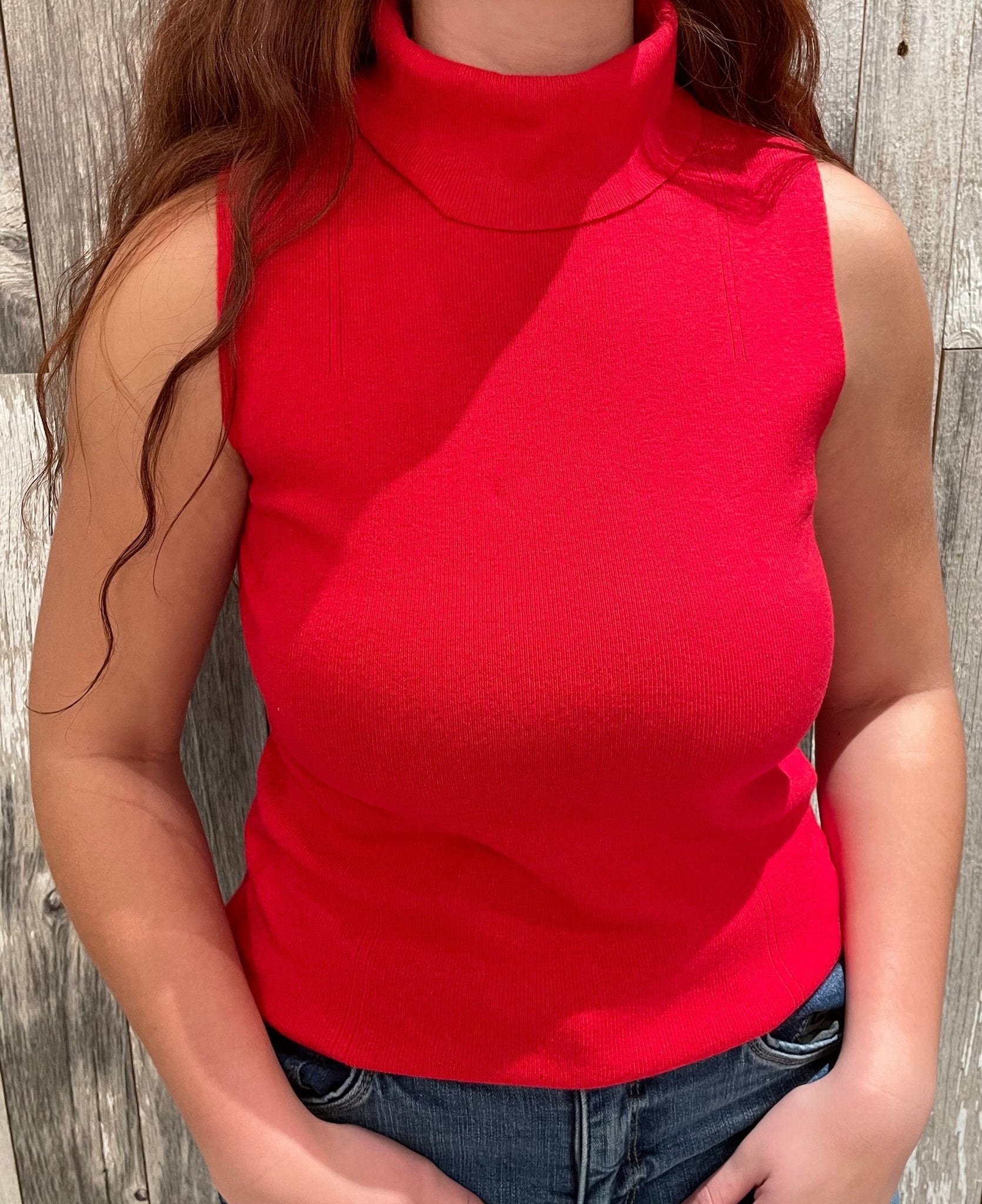 Sleeveless Turtle Neck Sweater - Mainstream Boutique