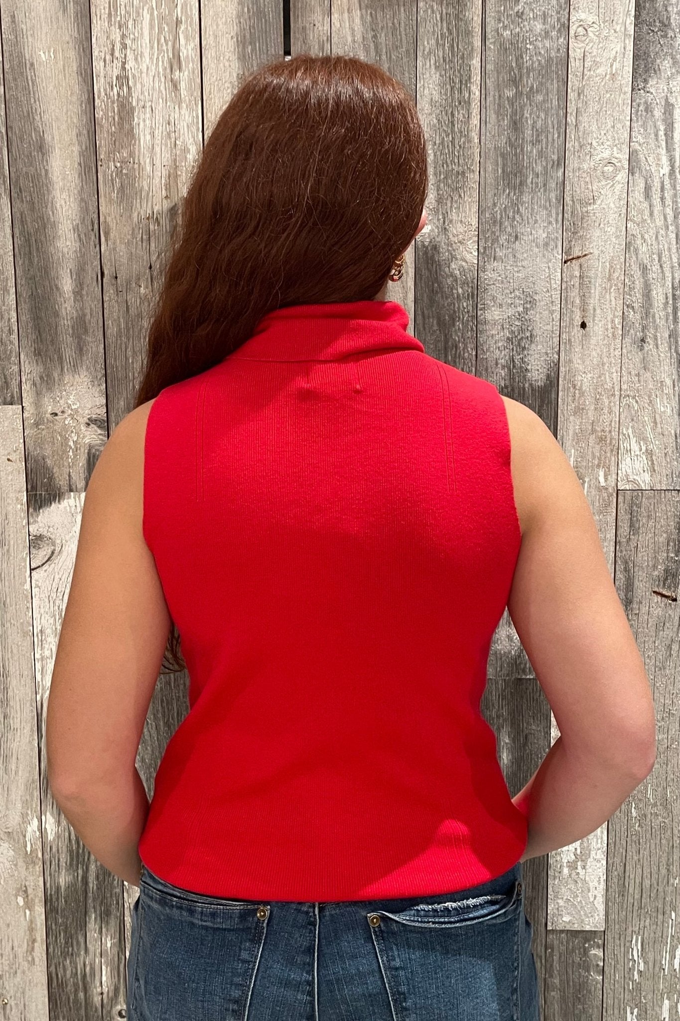 Sleeveless Turtle Neck Sweater - Mainstream Boutique