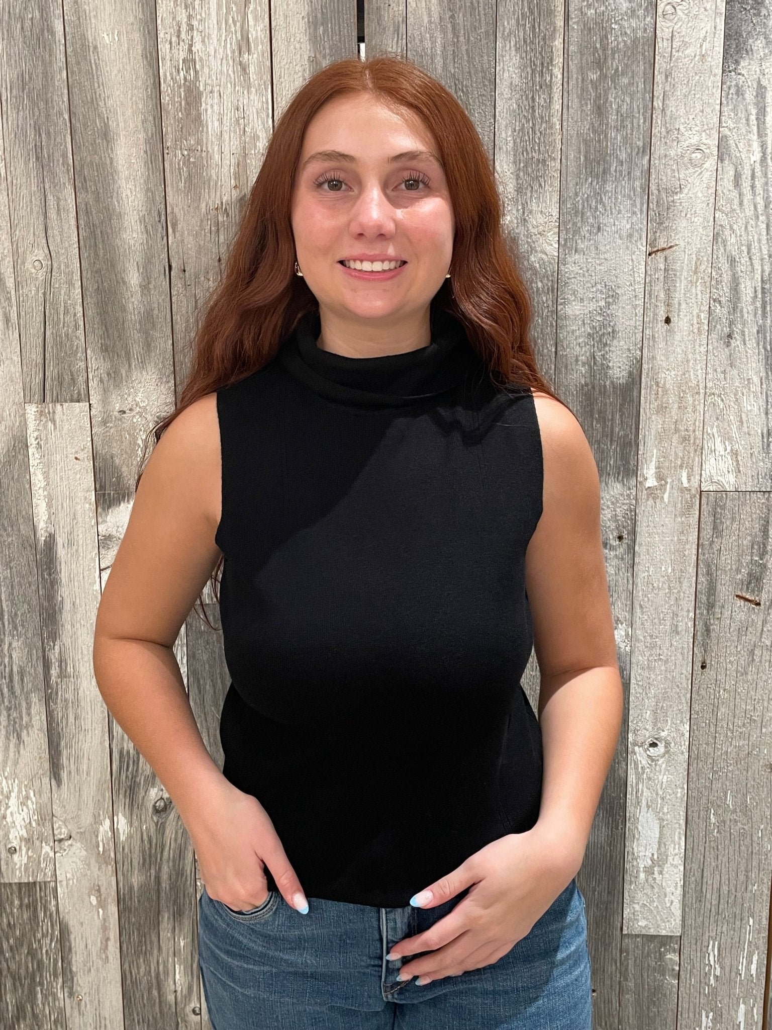 Sleeveless Turtle Neck Sweater - Mainstream Boutique