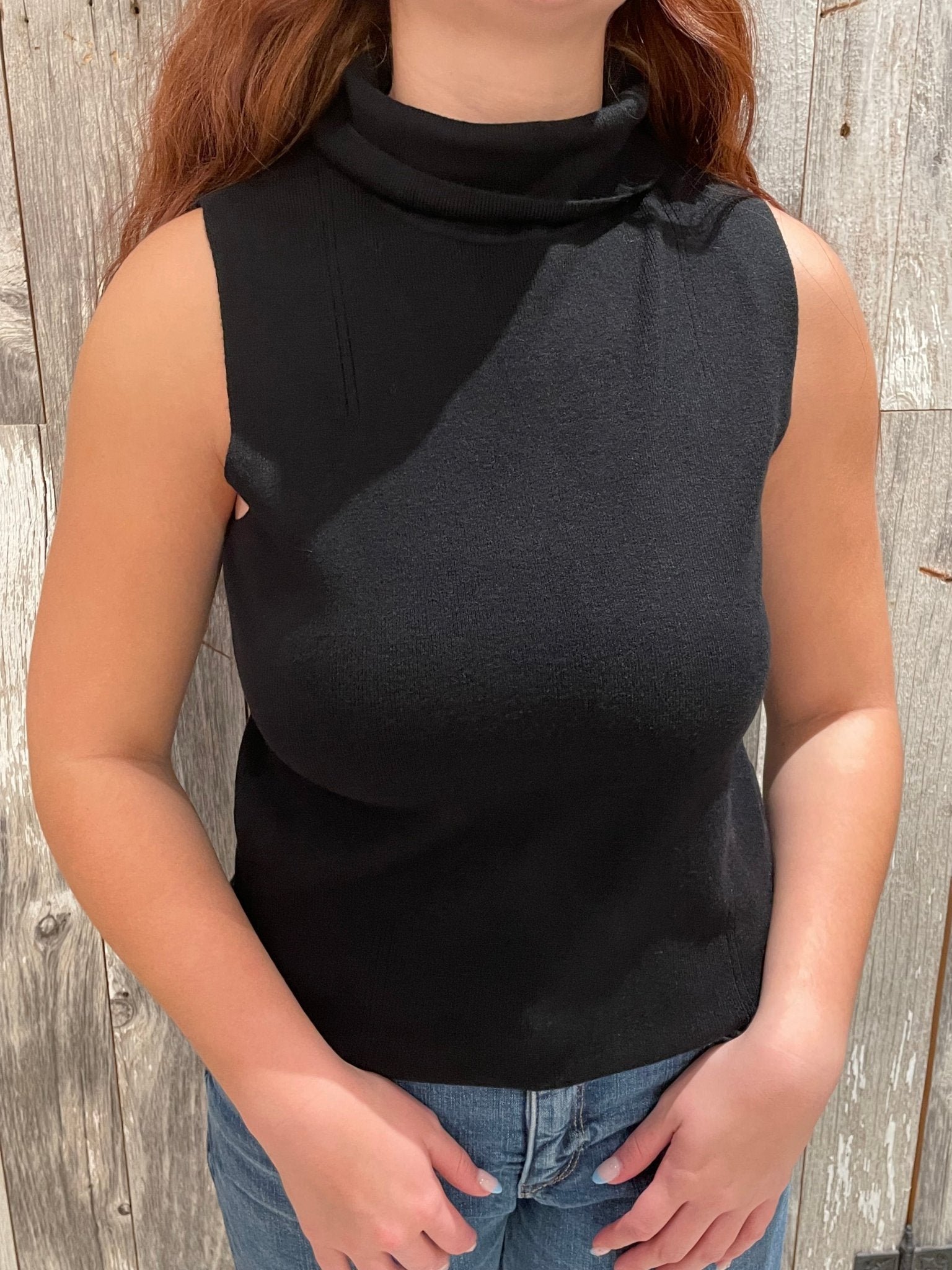 Sleeveless Turtle Neck Sweater - Mainstream Boutique