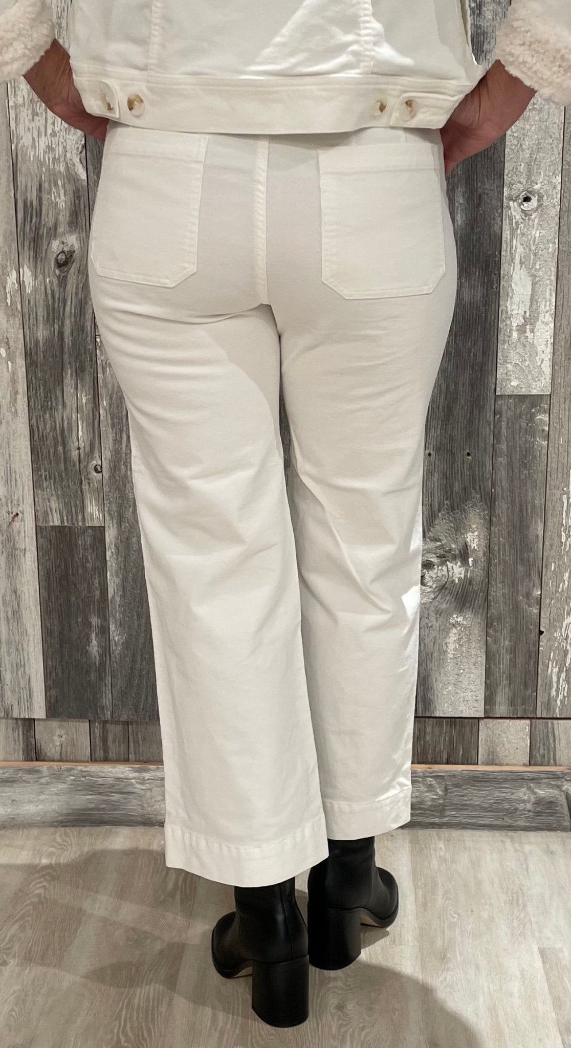Liverpool Corduroy Crop Wide Leg W/ Patch Pockets 27" - Mainstream Boutique
