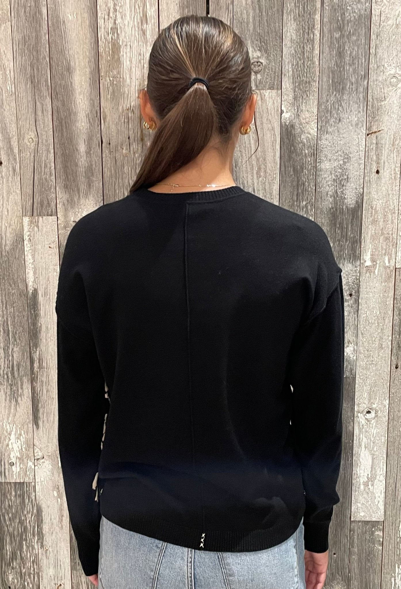 Charlie B Crew Neck Flower Print Sweater - Mainstream Boutique