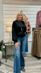 Hannah Flare Denim with Blocking Detail