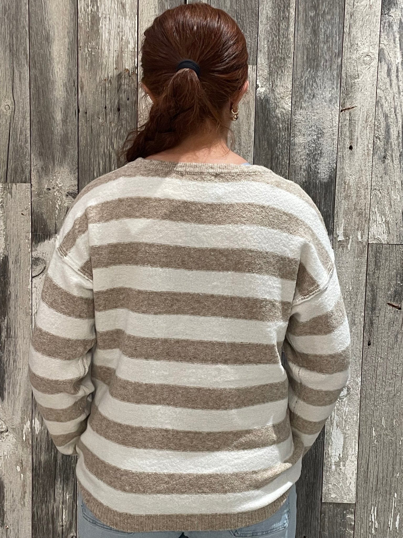 Crew Neck Bold Striped Sweater - Mainstream Boutique