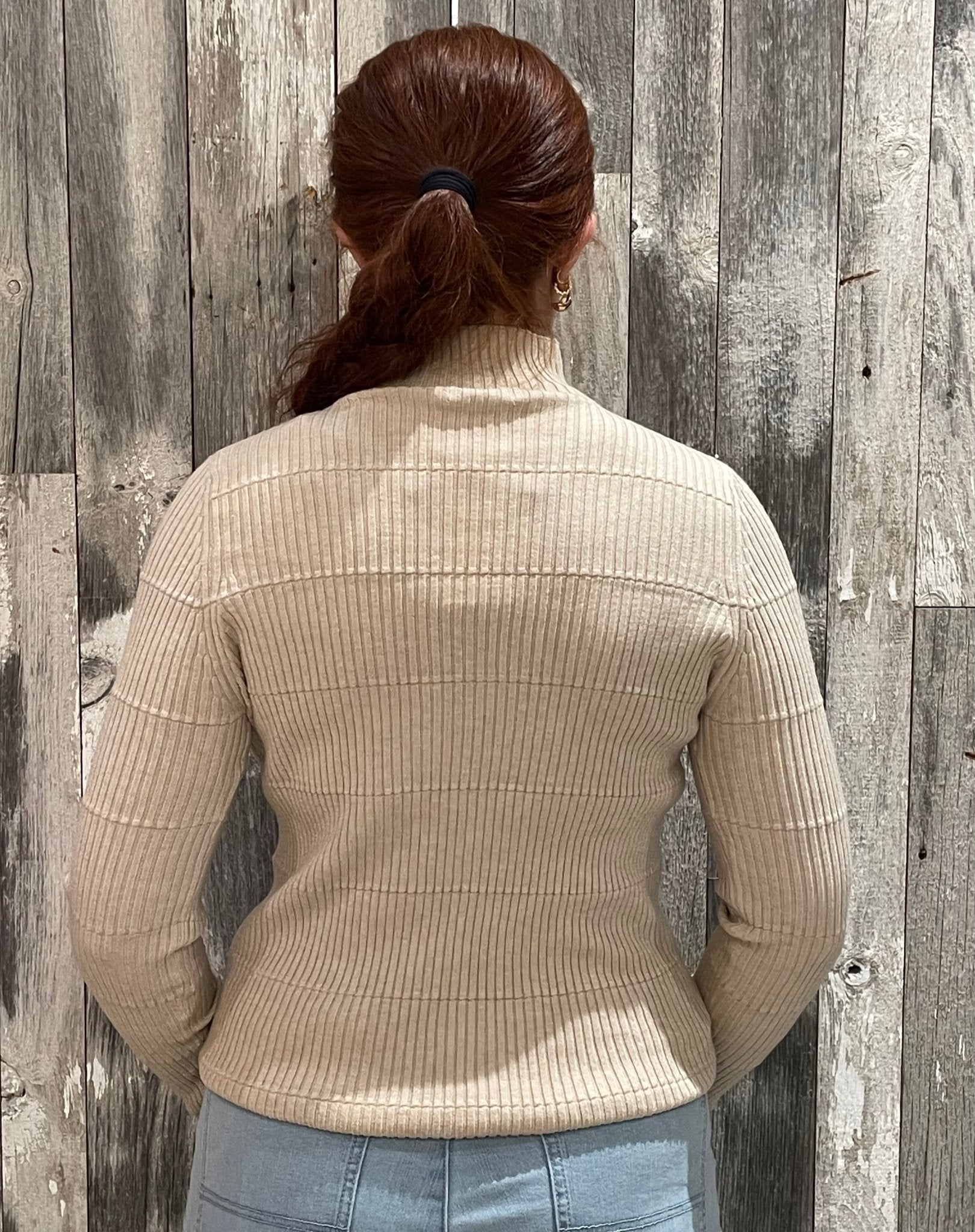 Ribbed Long Sleeve Mock Neck Sweater - Mainstream Boutique
