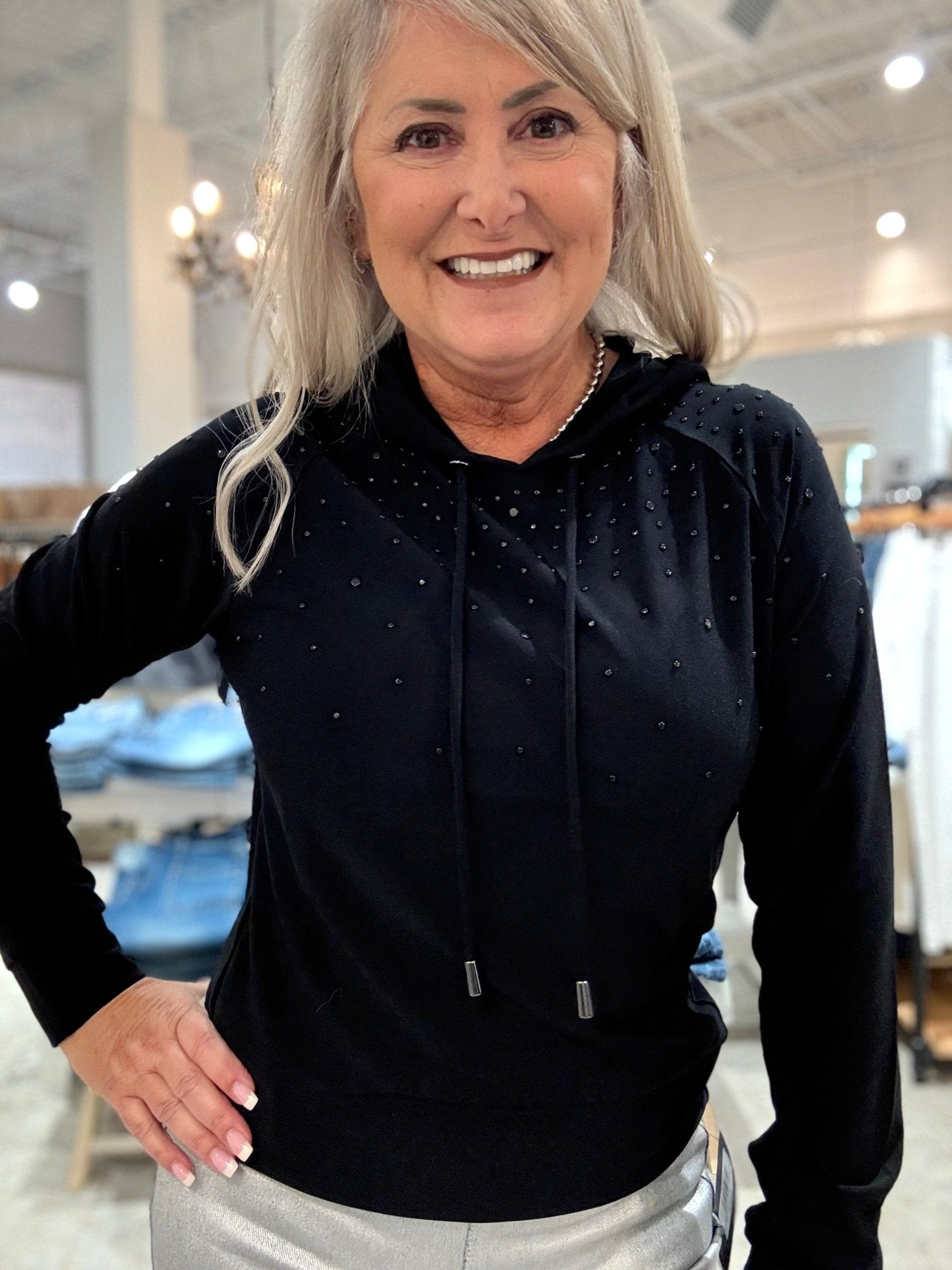 Emiliana Studded Hoodie Sweatshirt