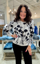 Long Sleeve Crew Neck Floral Print Sweater