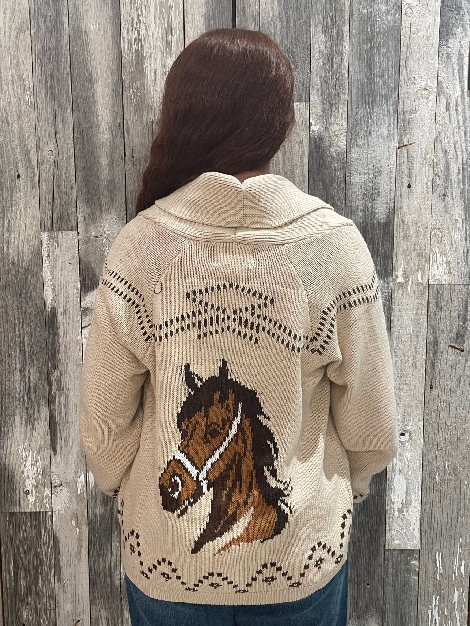 Horse Jacquard Knit Cardigan - Mainstream Boutique