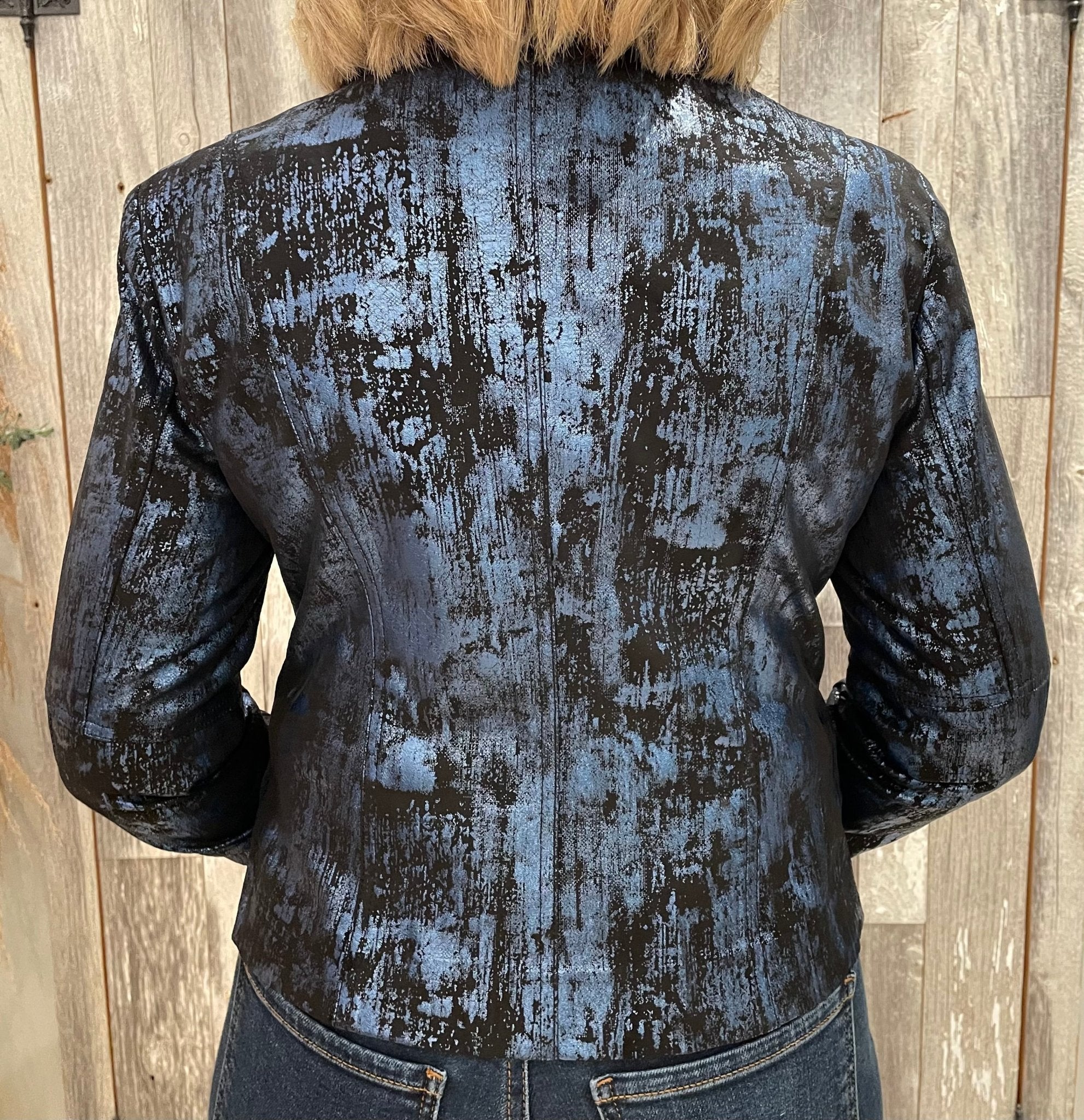 Distressed Metallic Moto Jacket - Mainstream Boutique