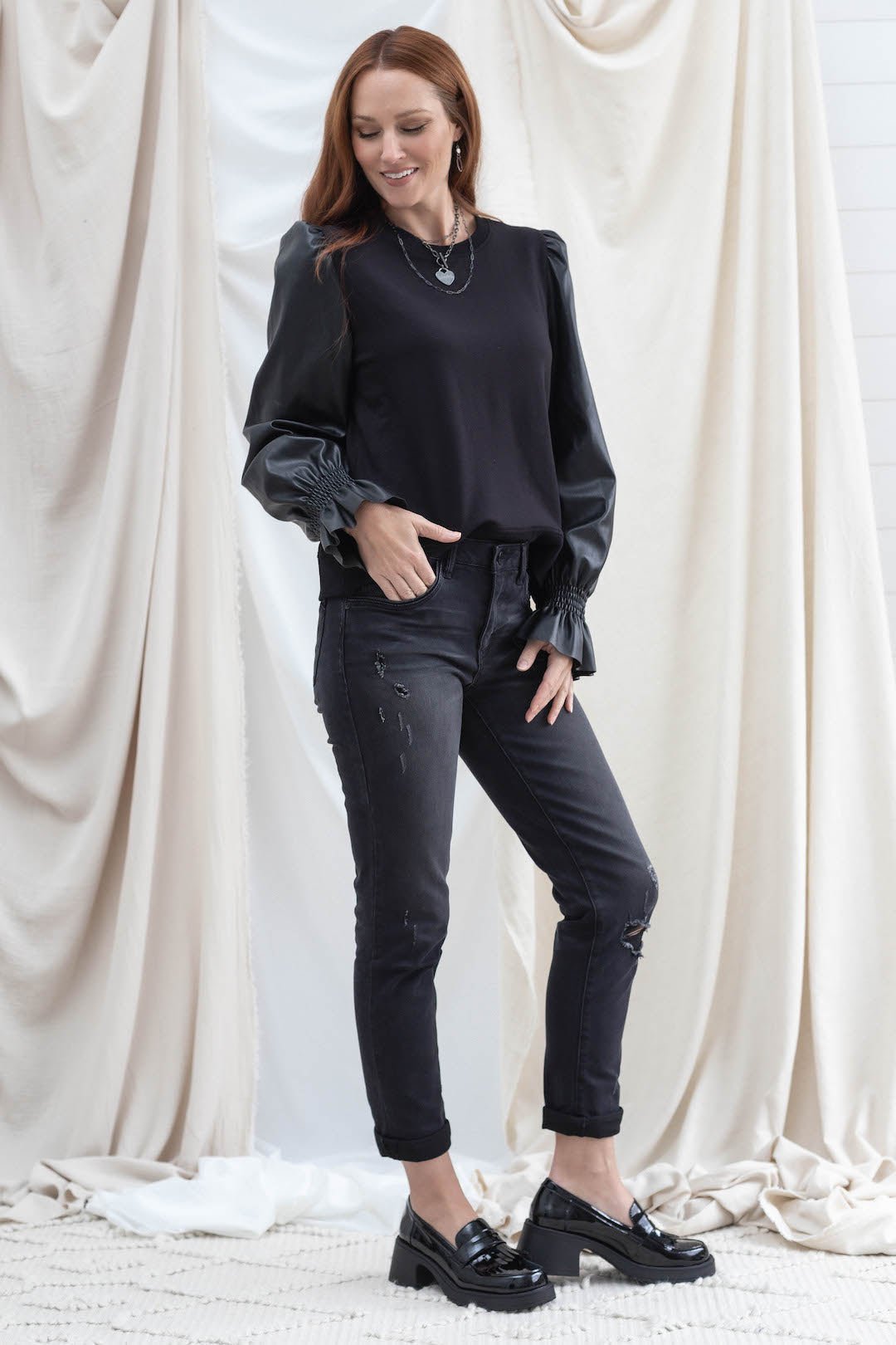 Black Vintage Girlfriend Straight Jean - Mainstream Boutique