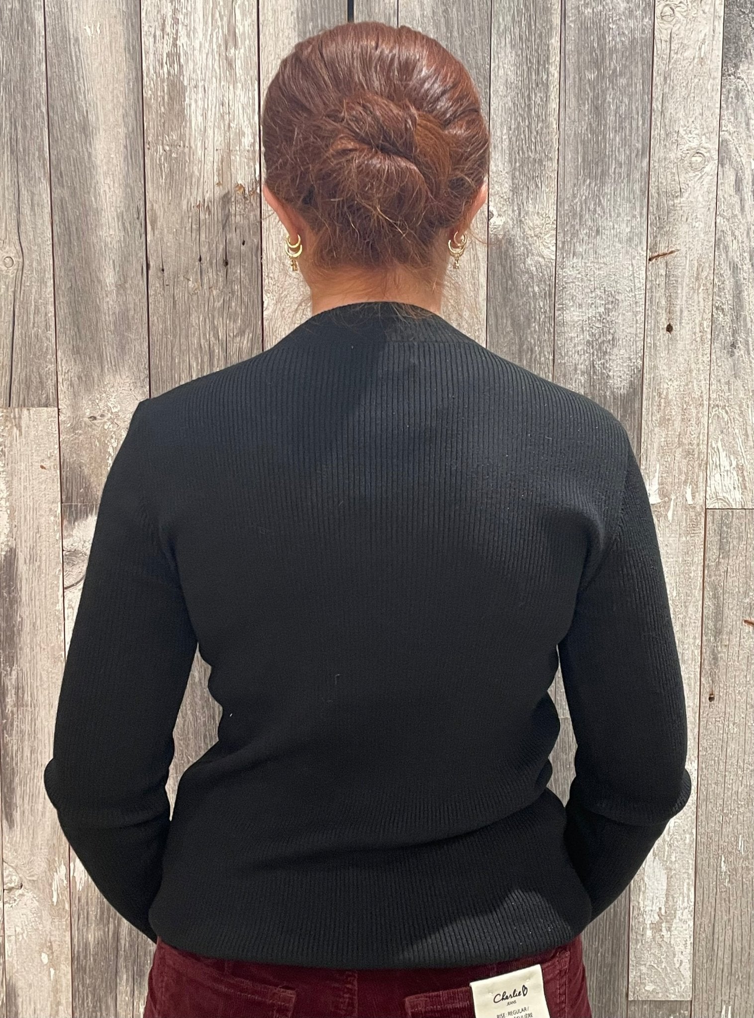 High Collar Cut - Out Sweater - Mainstream Boutique